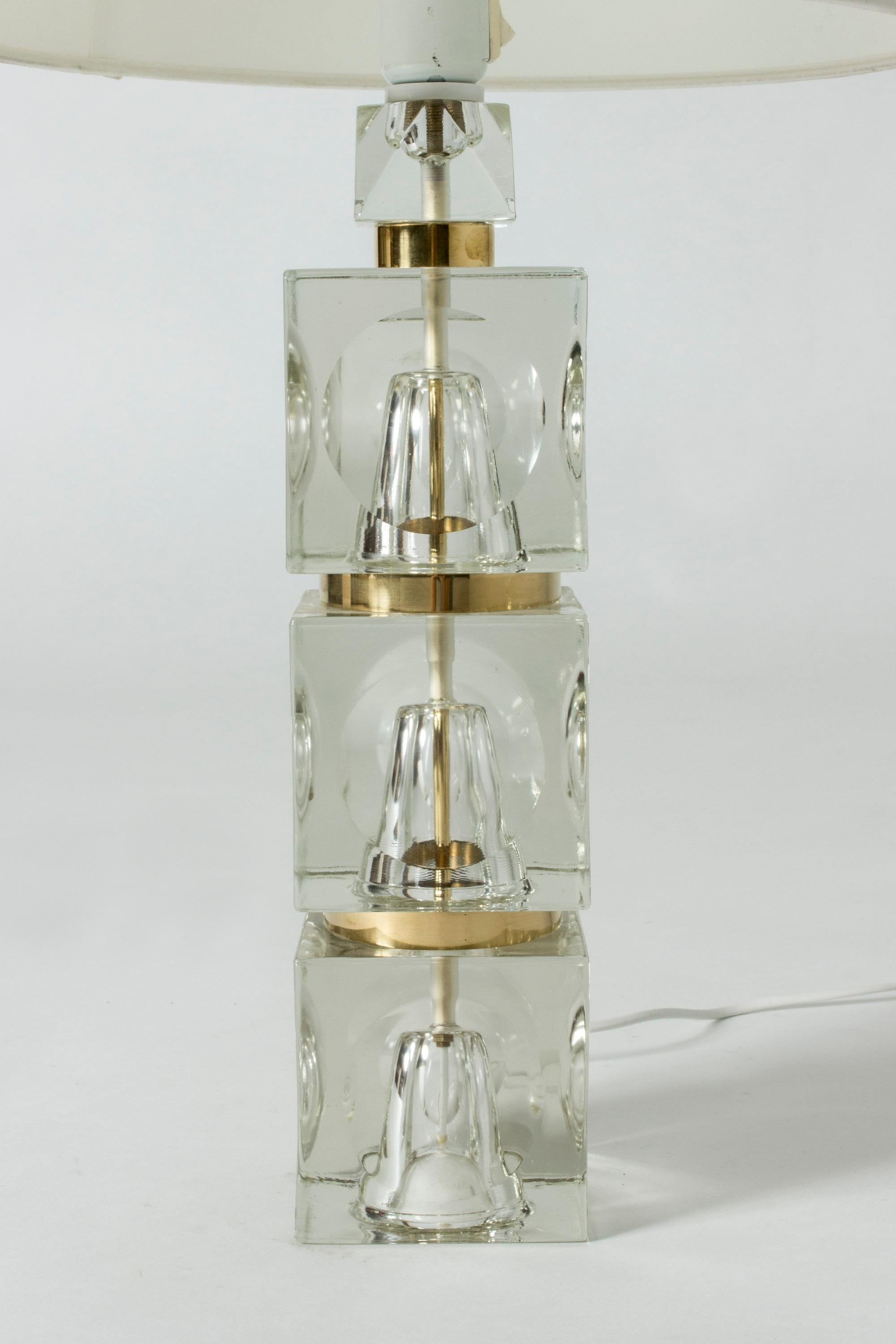 Glass Swedish 1960s Crystal Table Lamp