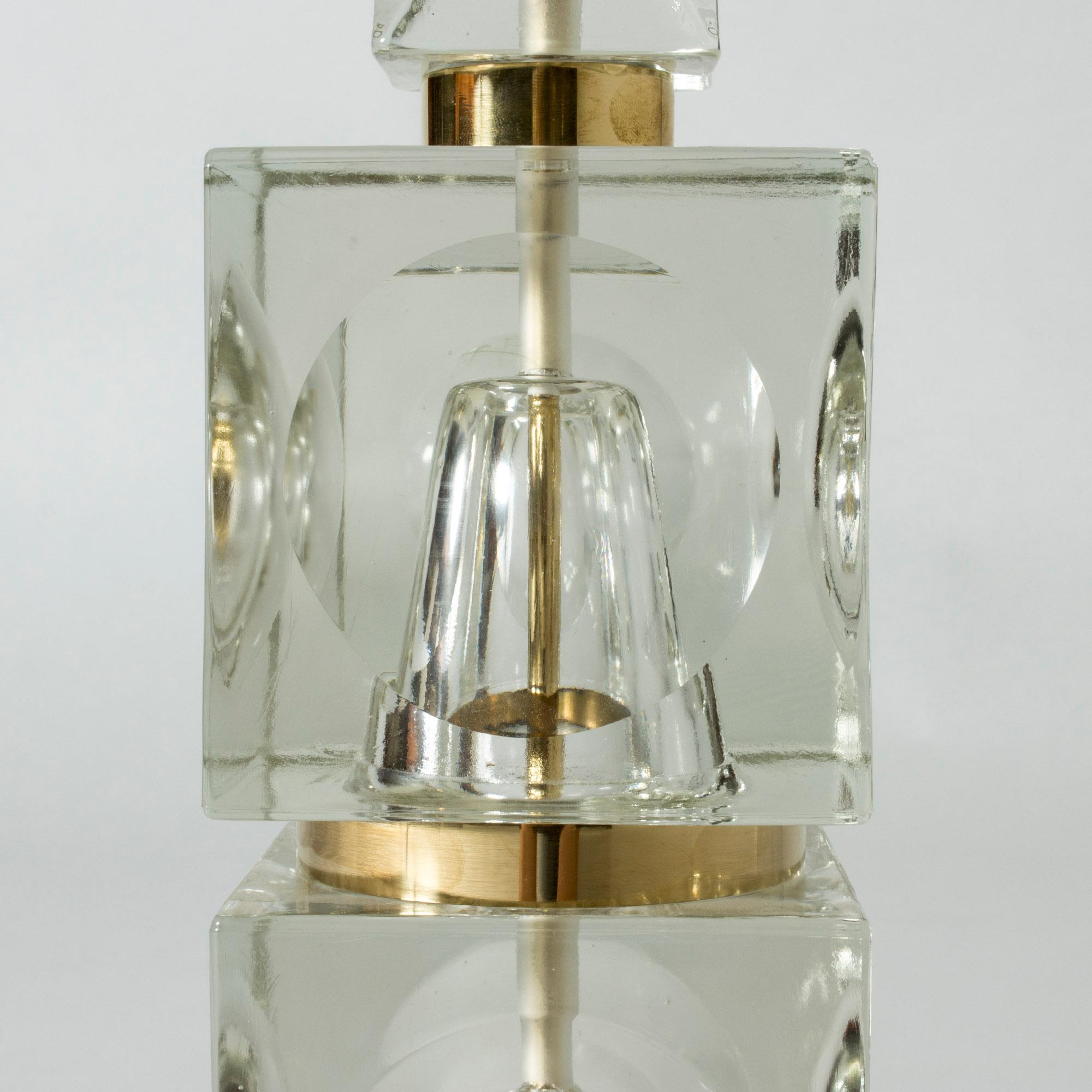 Swedish 1960s Crystal Table Lamp 1