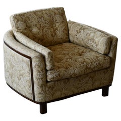 Swedish 1960's Lounge Chair with Wooden Inlays by B. Holm's Fabriker