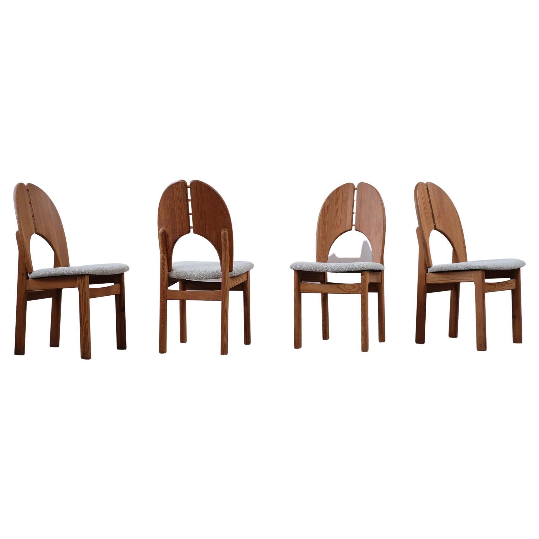 Schwedische 1960er Stühle aus Pitch Pine im Angebot