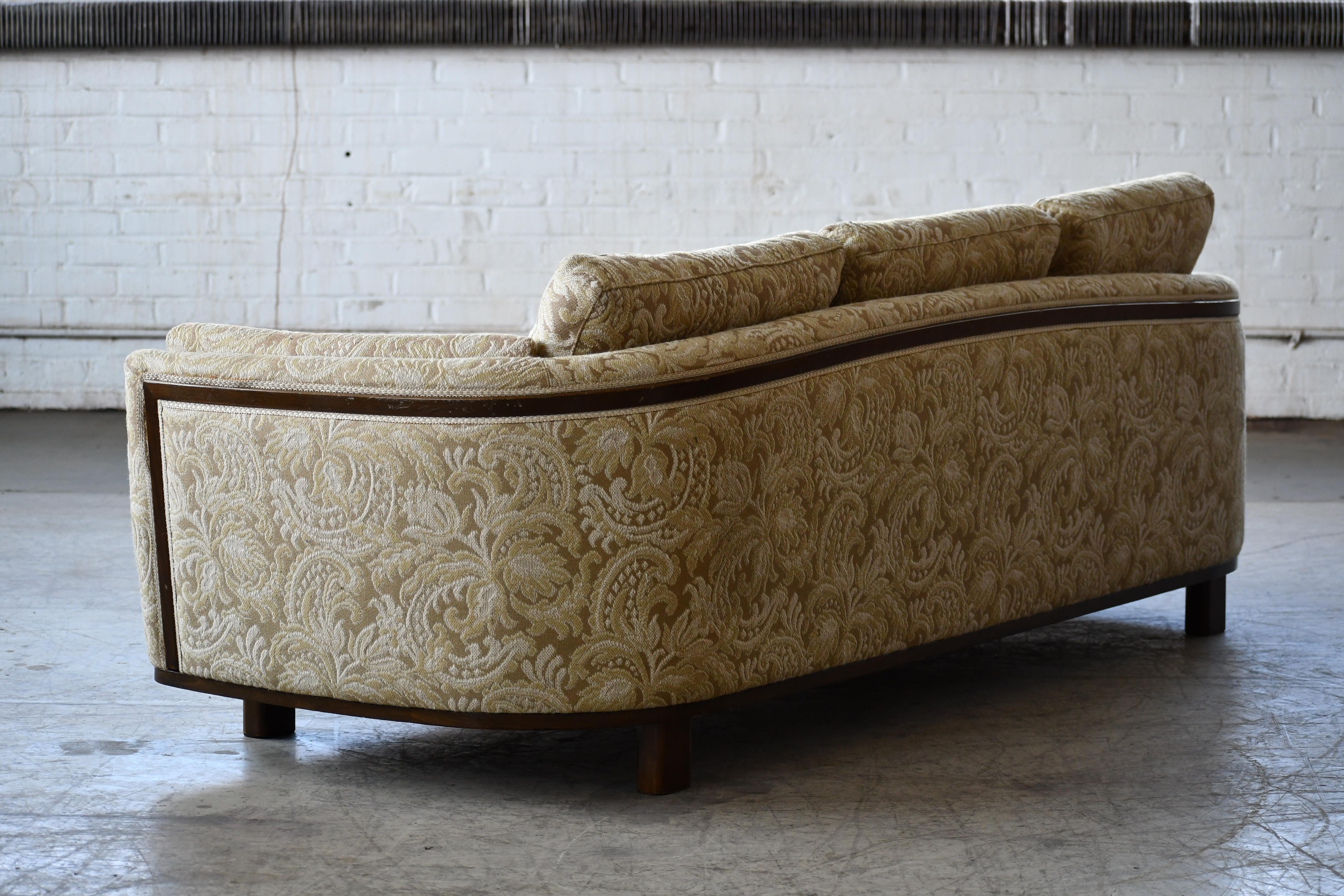 Swedish 1960's Sofa with Wooden Accents and Low Organic Proportions For Sale 3