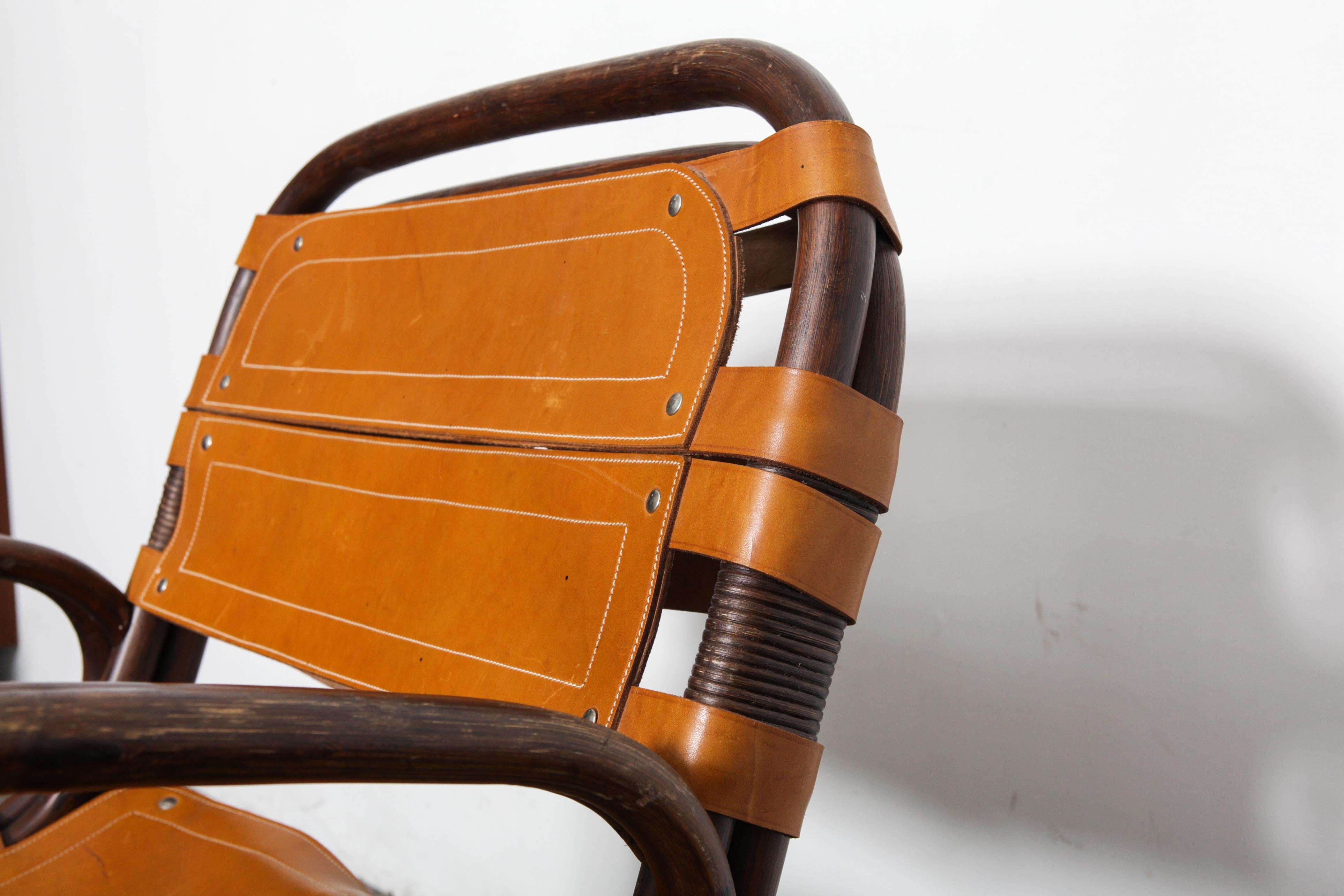 Swedish 1970s Bamboo and Leather Chair 5