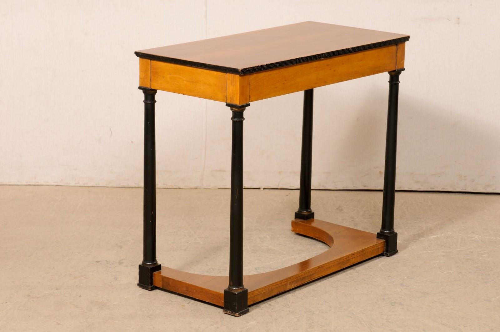 Swedish 19th C. Beautiful Two-Tone Console Table w/Drawer 4