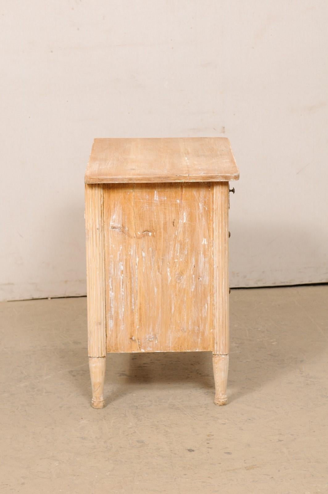 Swedish 19th C. Bleached-Wood Petite Chest with Three Drawers For Sale 2