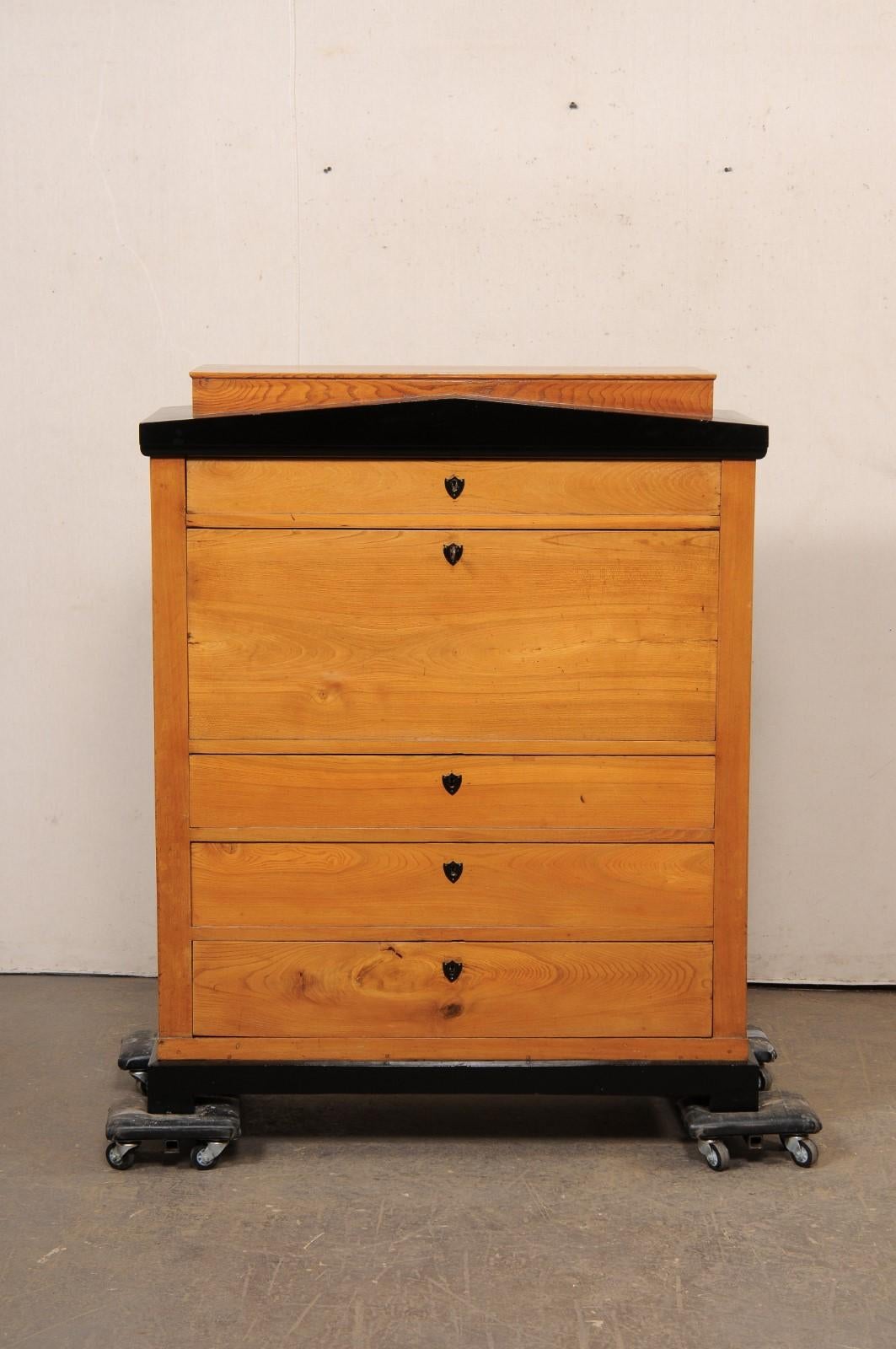 Swedish 19th C. Empire Style Butler's Chest w/Nice Architectural Details For Sale 8