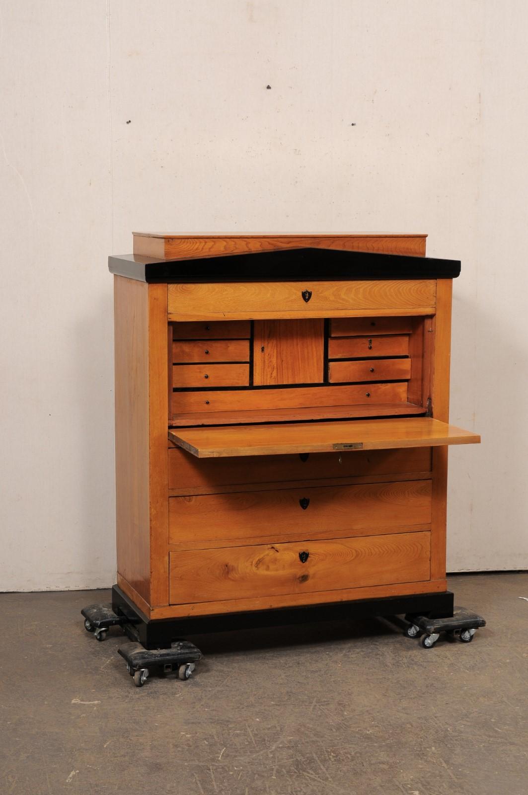 Swedish 19th C. Empire Style Butler's Chest w/Nice Architectural Details In Good Condition For Sale In Atlanta, GA