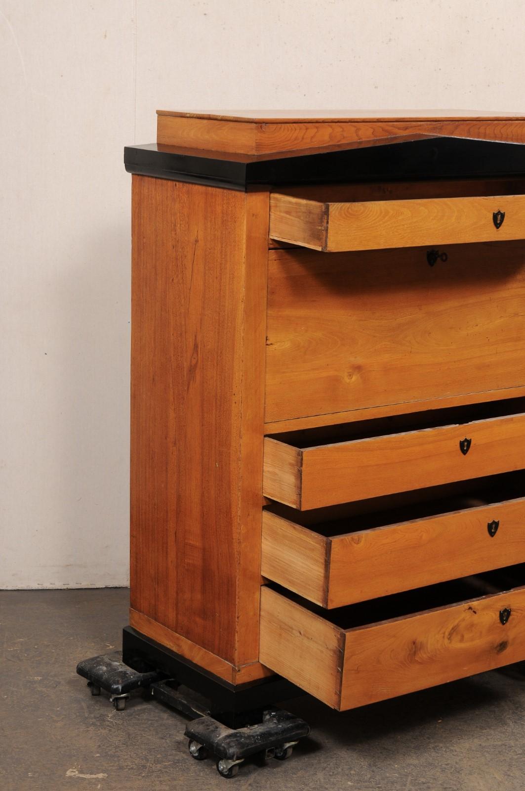 Wood Swedish 19th C. Empire Style Butler's Chest w/Nice Architectural Details For Sale
