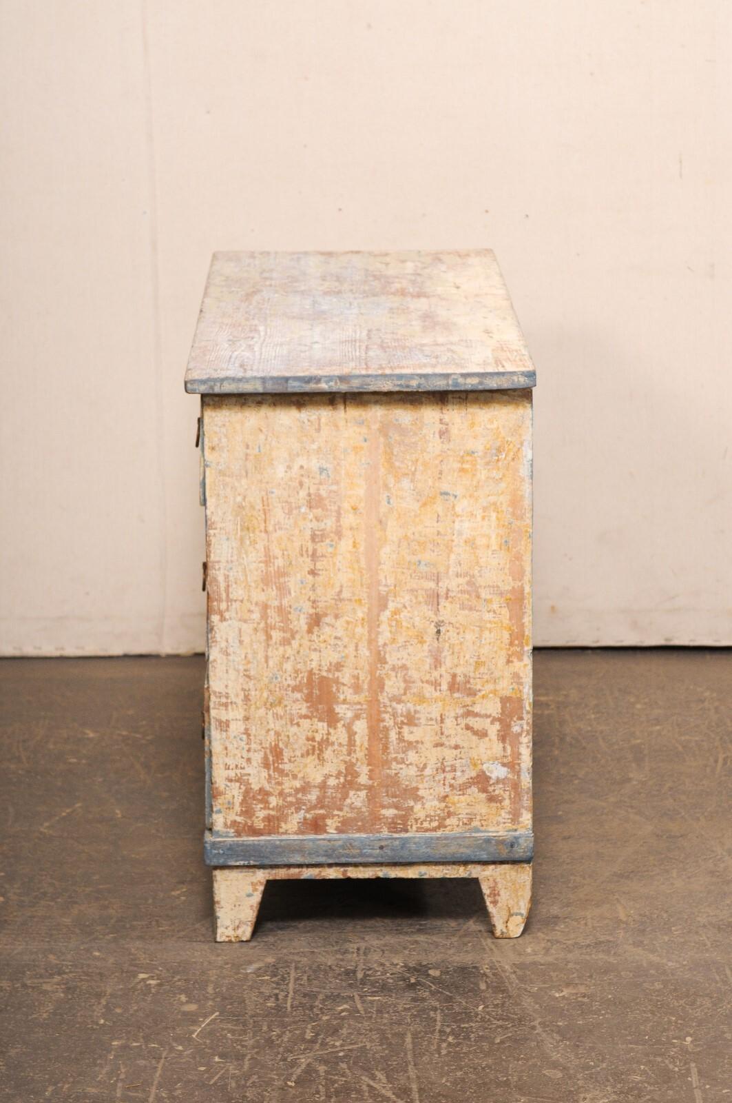 Swedish 19th C. Gustavian Style Wood Chest w/Scraped Finish For Sale 6