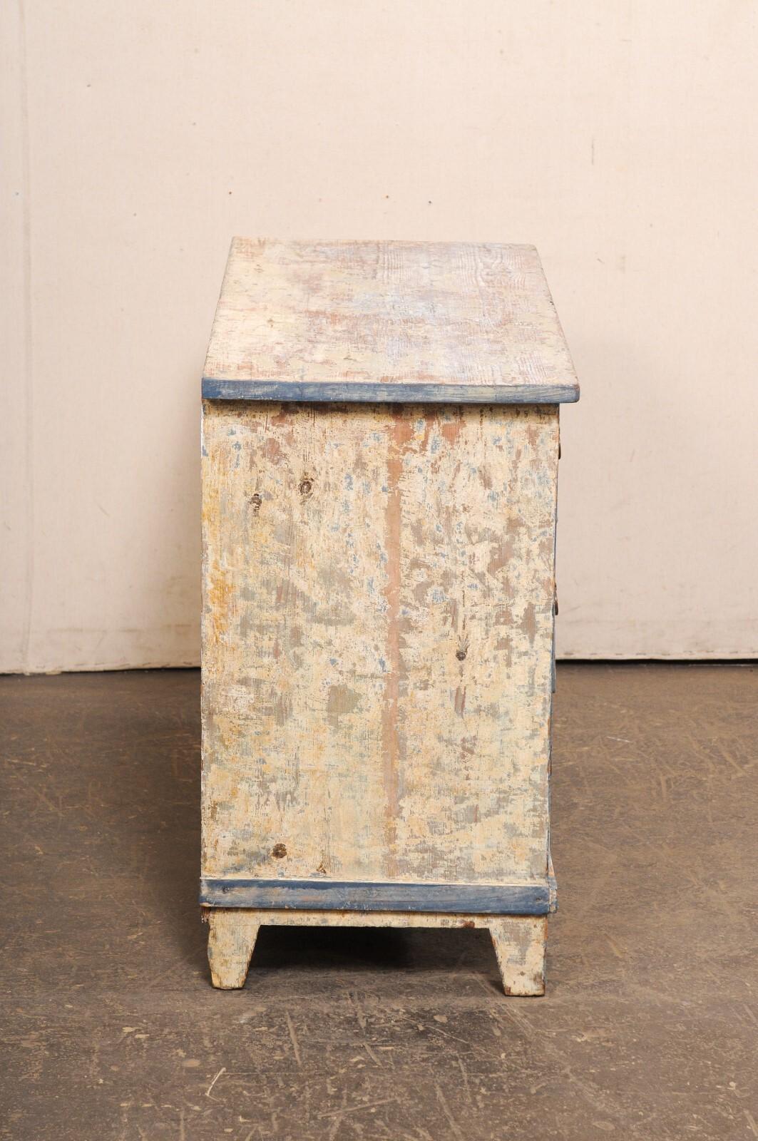 Swedish 19th C. Gustavian Style Wood Chest w/Scraped Finish For Sale 3