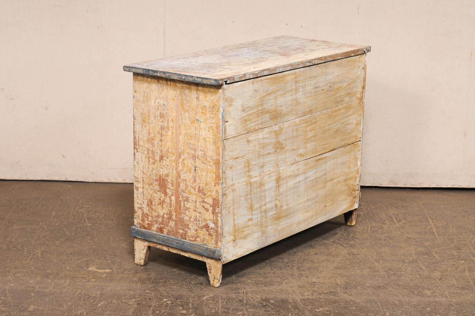 Swedish 19th C. Gustavian Style Wood Chest w/Scraped Finish For Sale 5