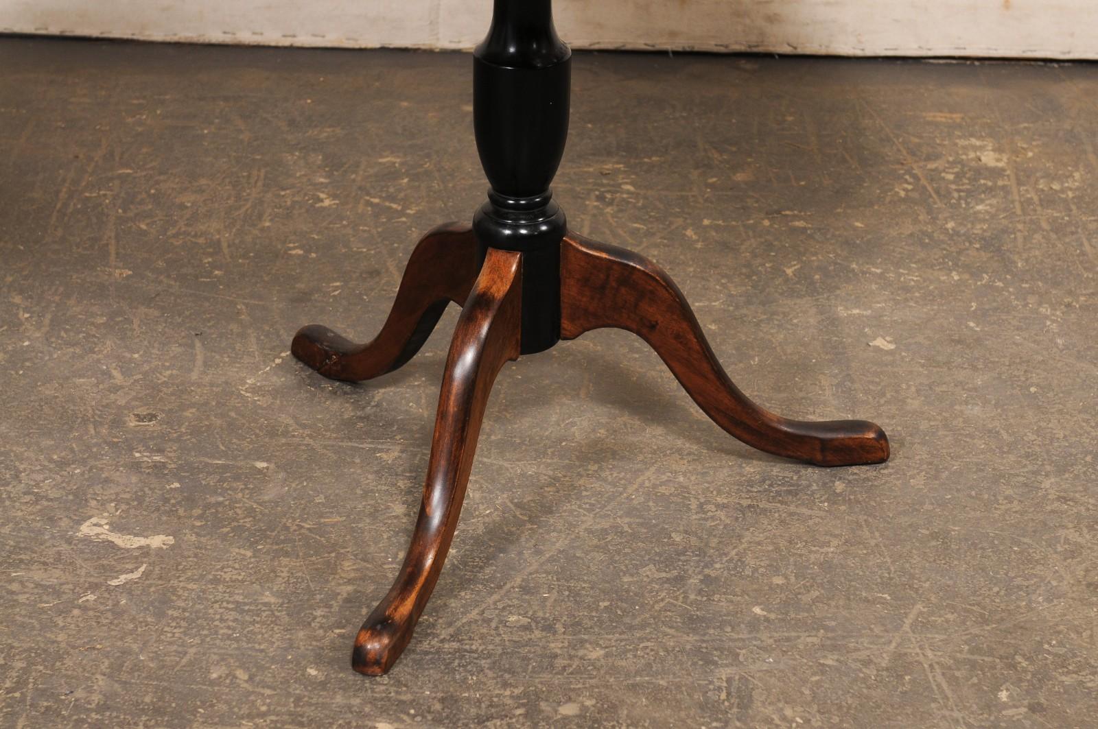 19th Century Swedish 19th C. Tilt-Top Center Table w/Burled Alder Veneer Top, 3 ft Diameter For Sale