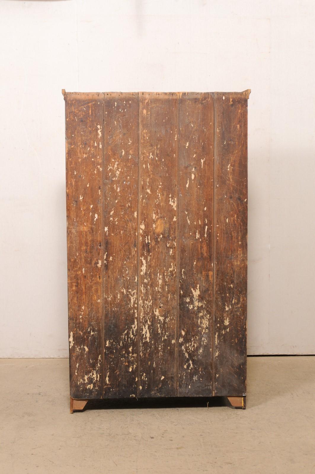 Swedish 19th C. Wood Cupboard Cabinet, Green w/Charcoal 'Original or Old Finish' 7