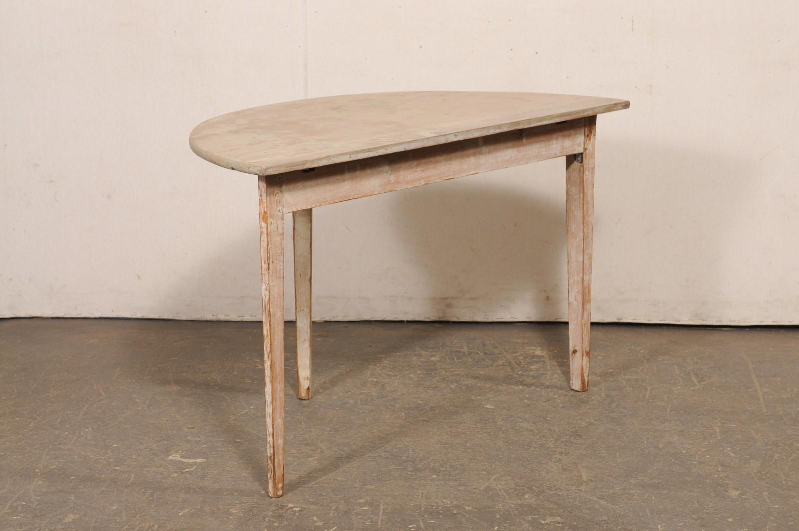 Swedish 19th C. Wooden Demi-Lune Table For Sale 5