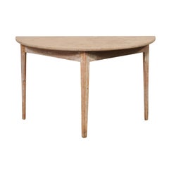 Swedish 19th C. Wooden Demi-Lune Table