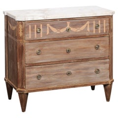 Swedish 19th Century 3 Drawer Chest w/Taj Mahal Quartz Top
