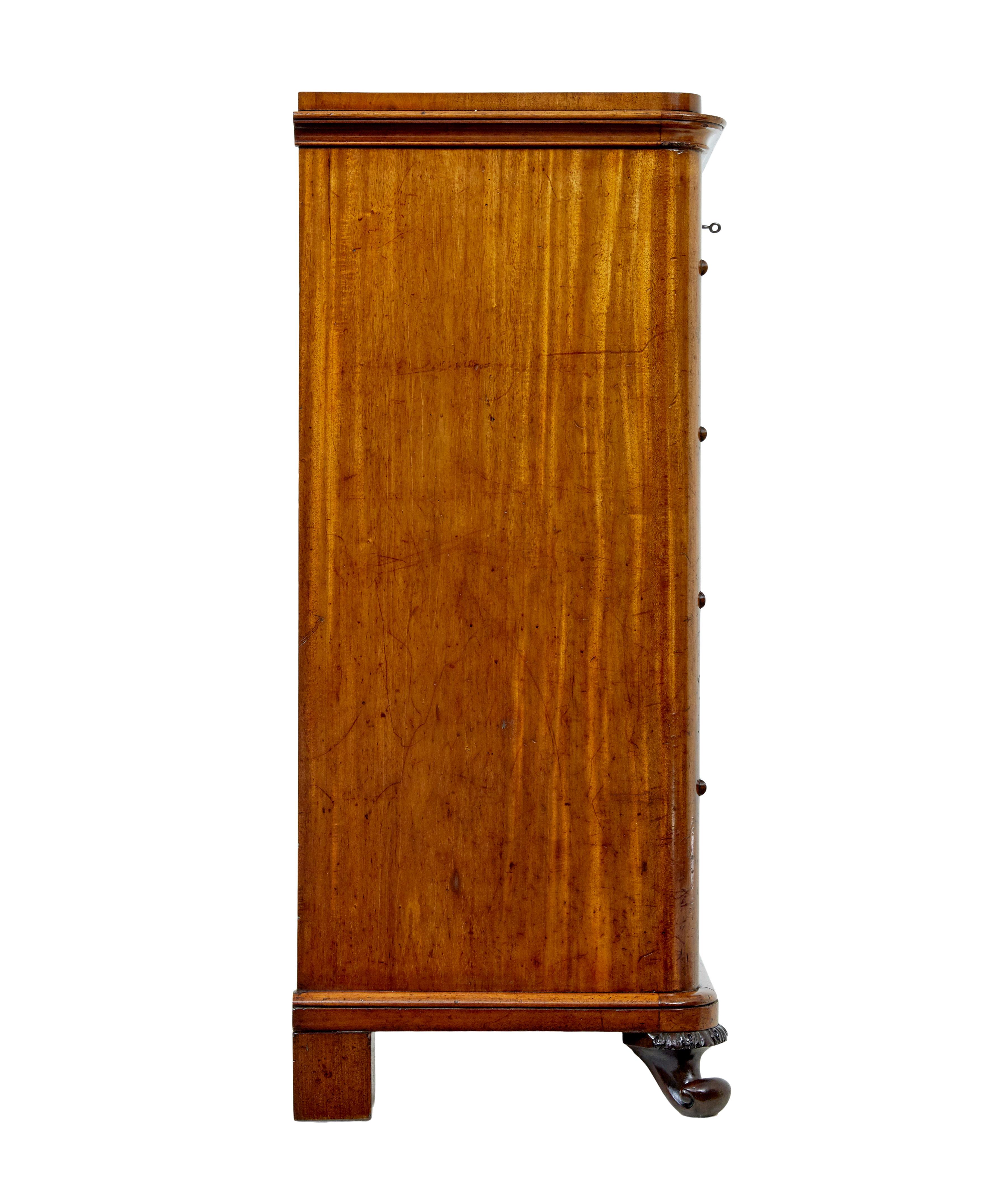 19th Century Swedish 19th century 5 drawer chest of drawers For Sale