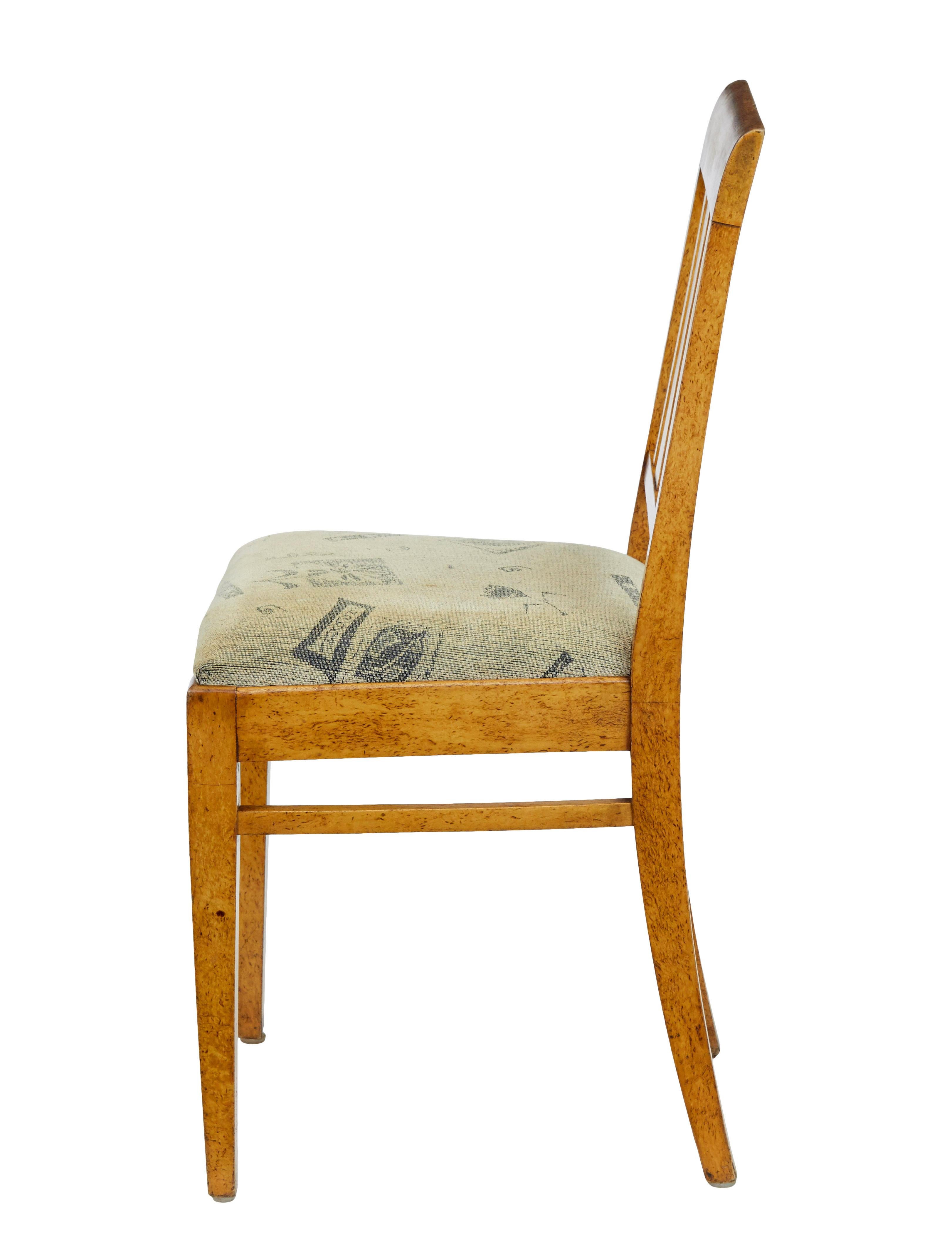 Swedish 19th century 7 piece burr birch living room suite For Sale 4