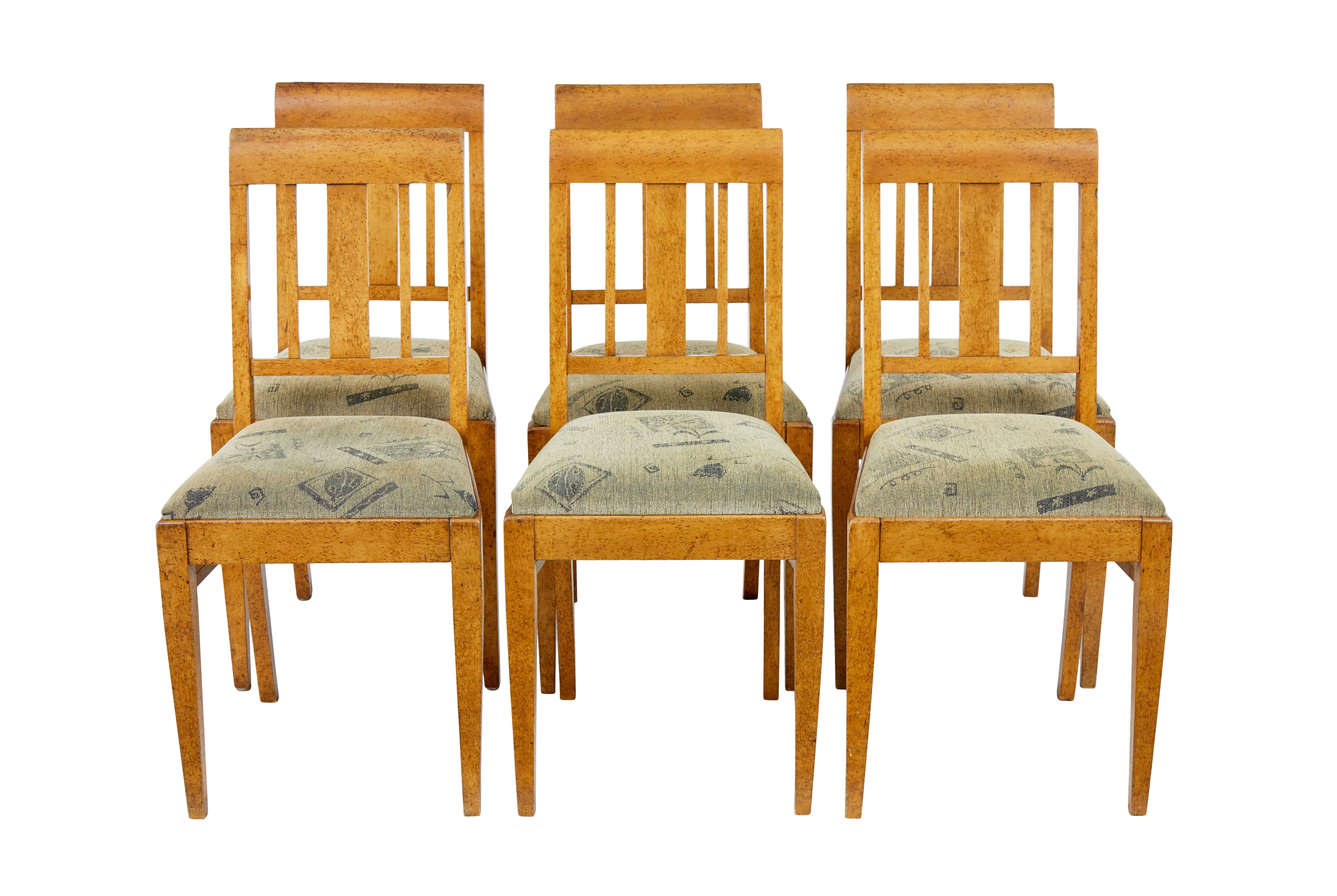 Swedish 19th century 7 piece burr birch living room suite For Sale 2