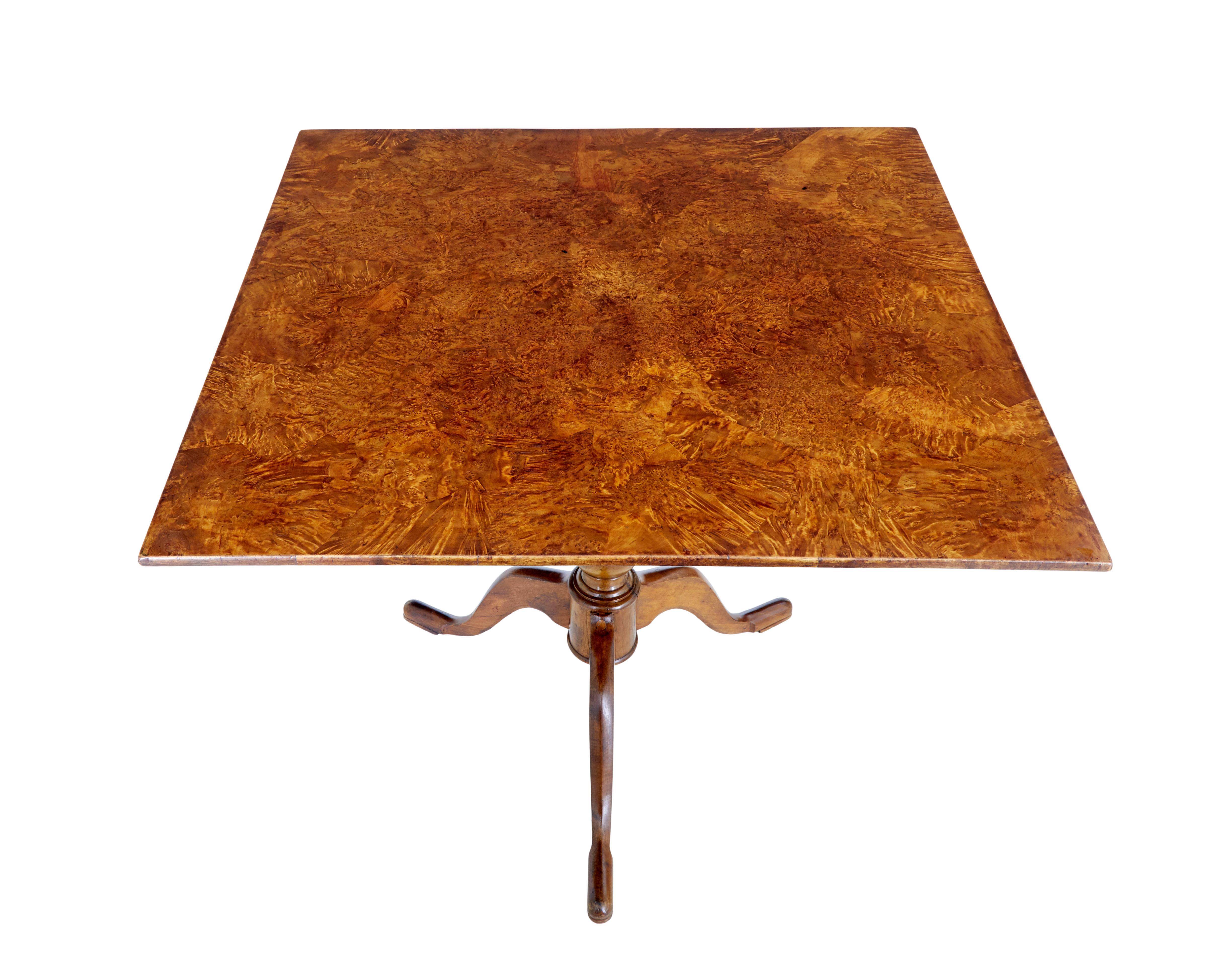 Gustavian Swedish 19th century alder root tilt top side table
