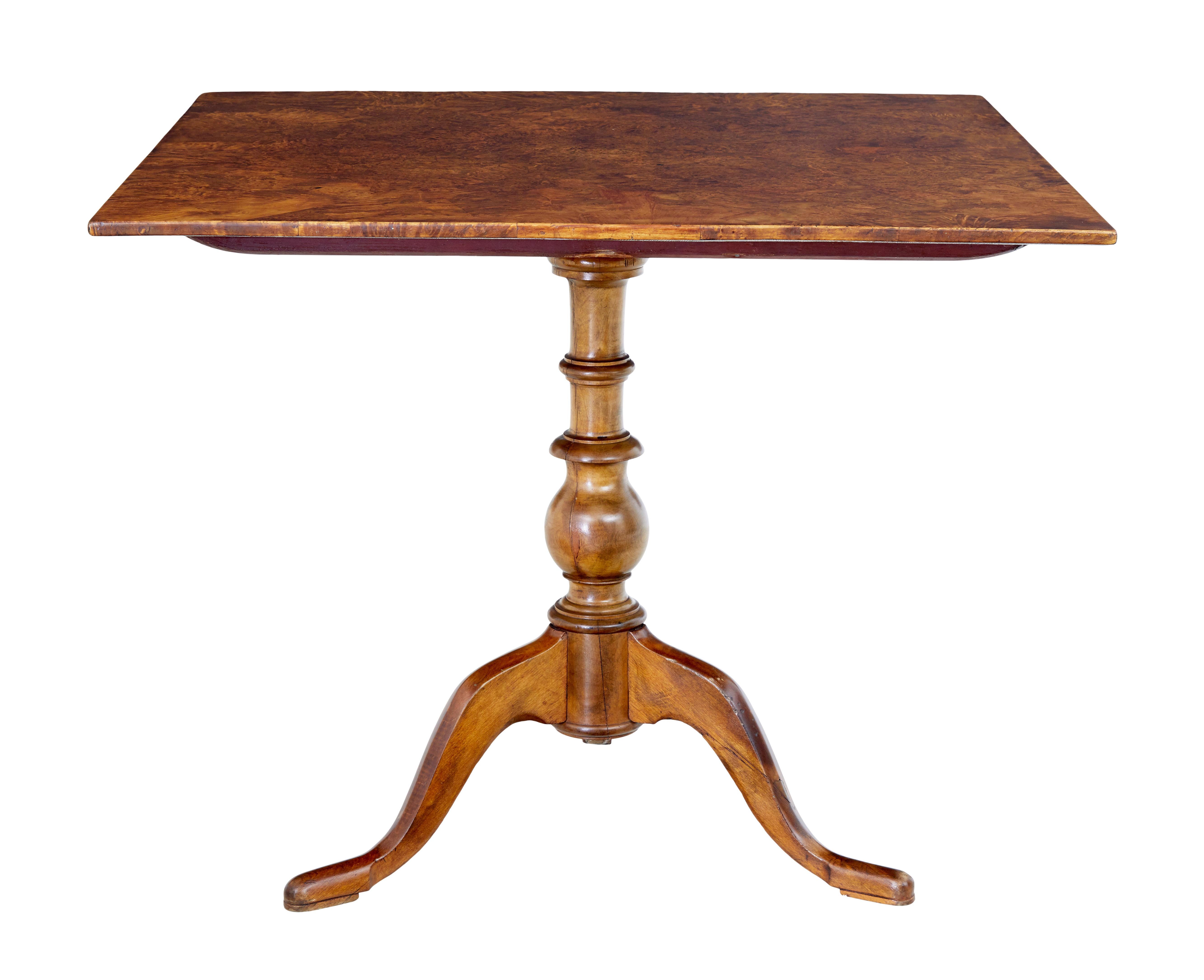 Birch Swedish 19th Century Alder Root Tilt Top Side Table For Sale