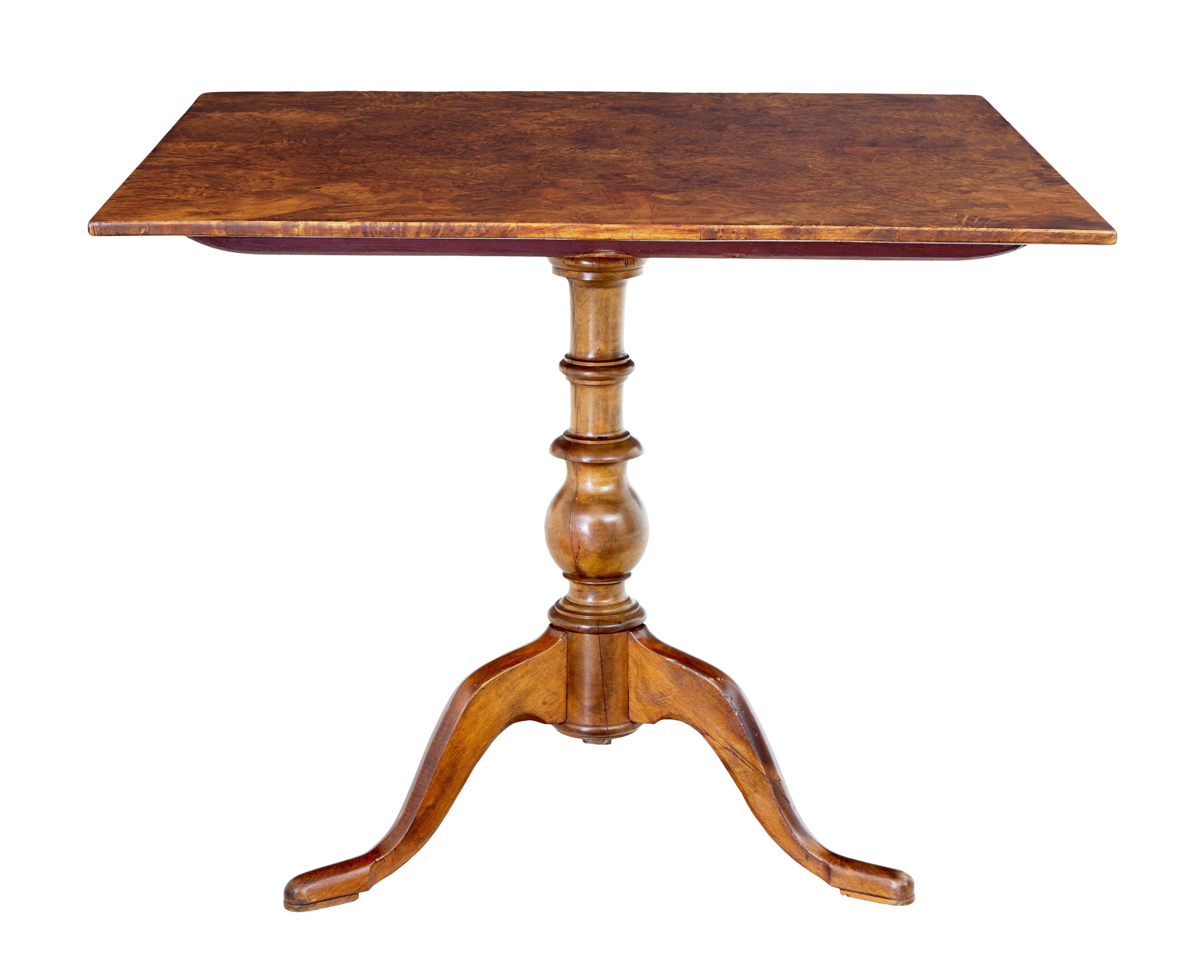 19th Century Swedish 19th century alder root tilt top side table
