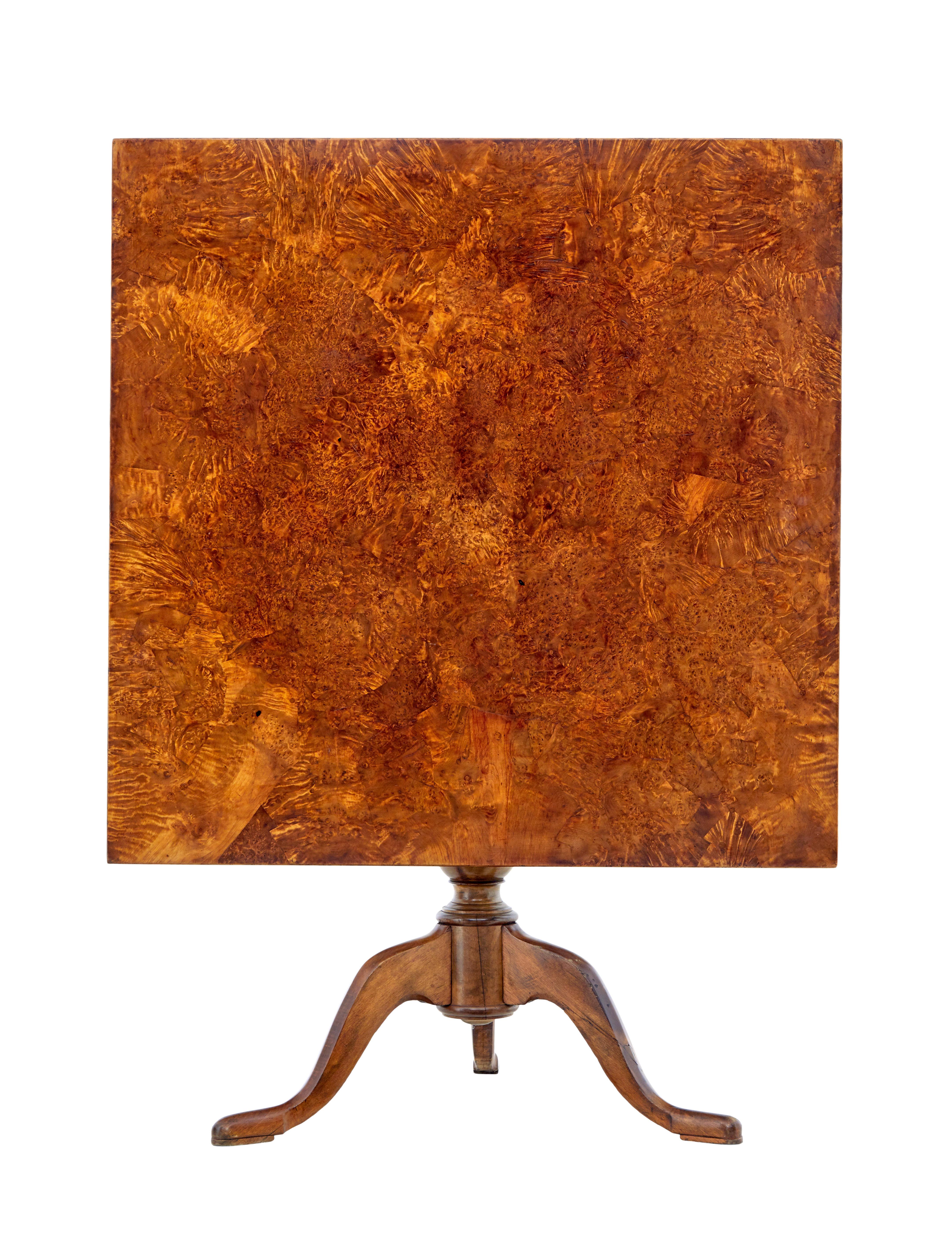 Swedish 19th century alder root tilt top side table 2