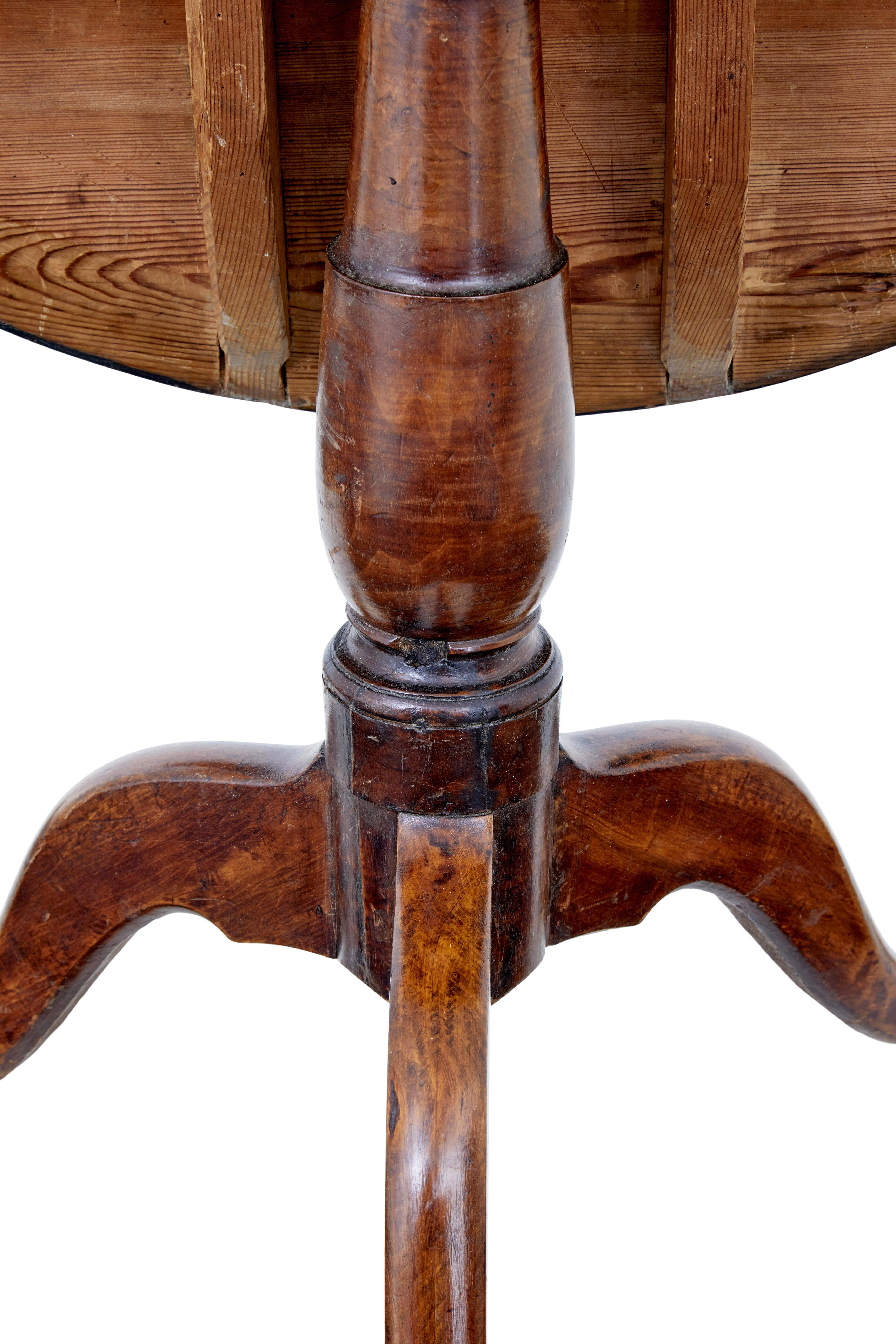19th Century Swedish 19th century alder root tilt top table For Sale