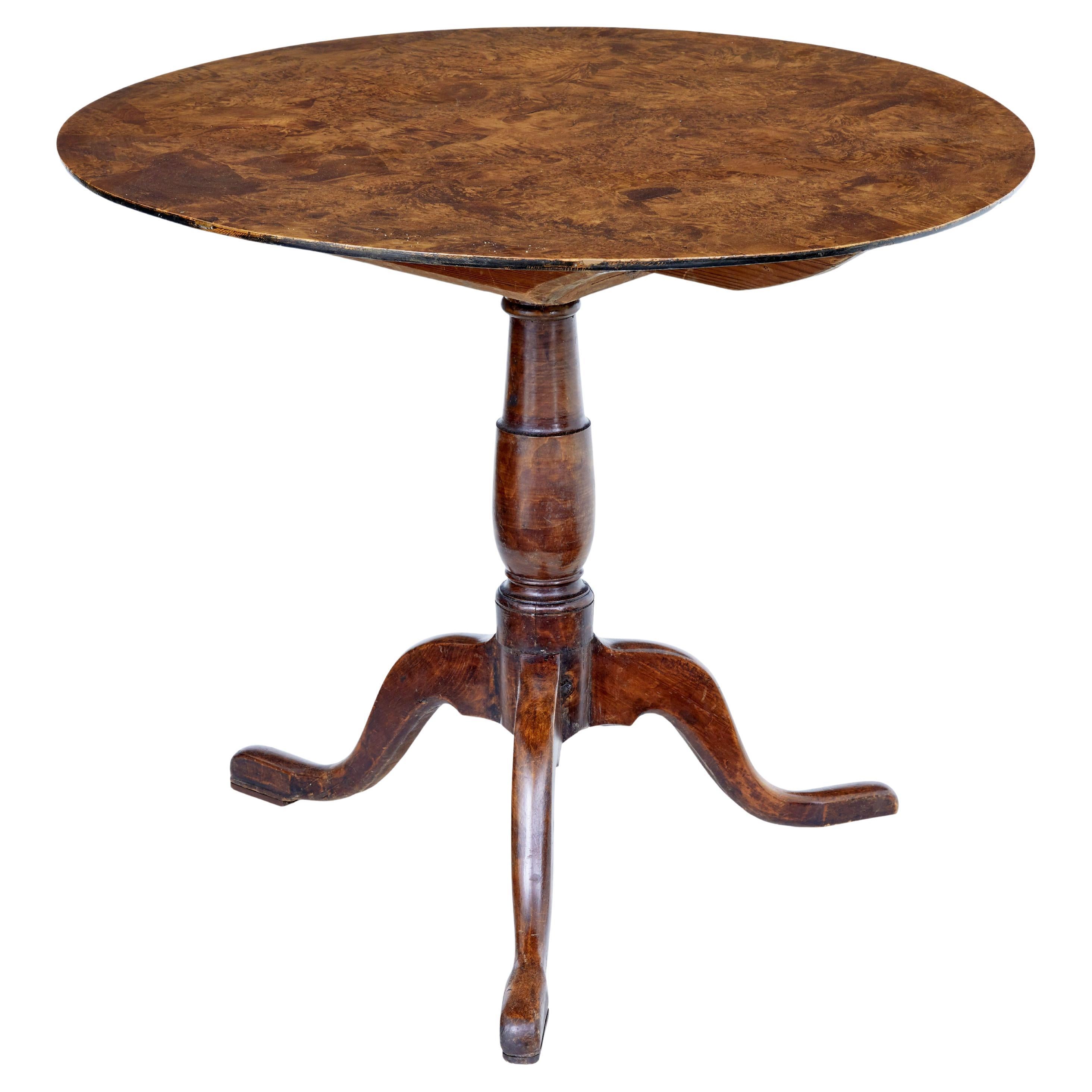 Swedish 19th century alder root tilt top table For Sale