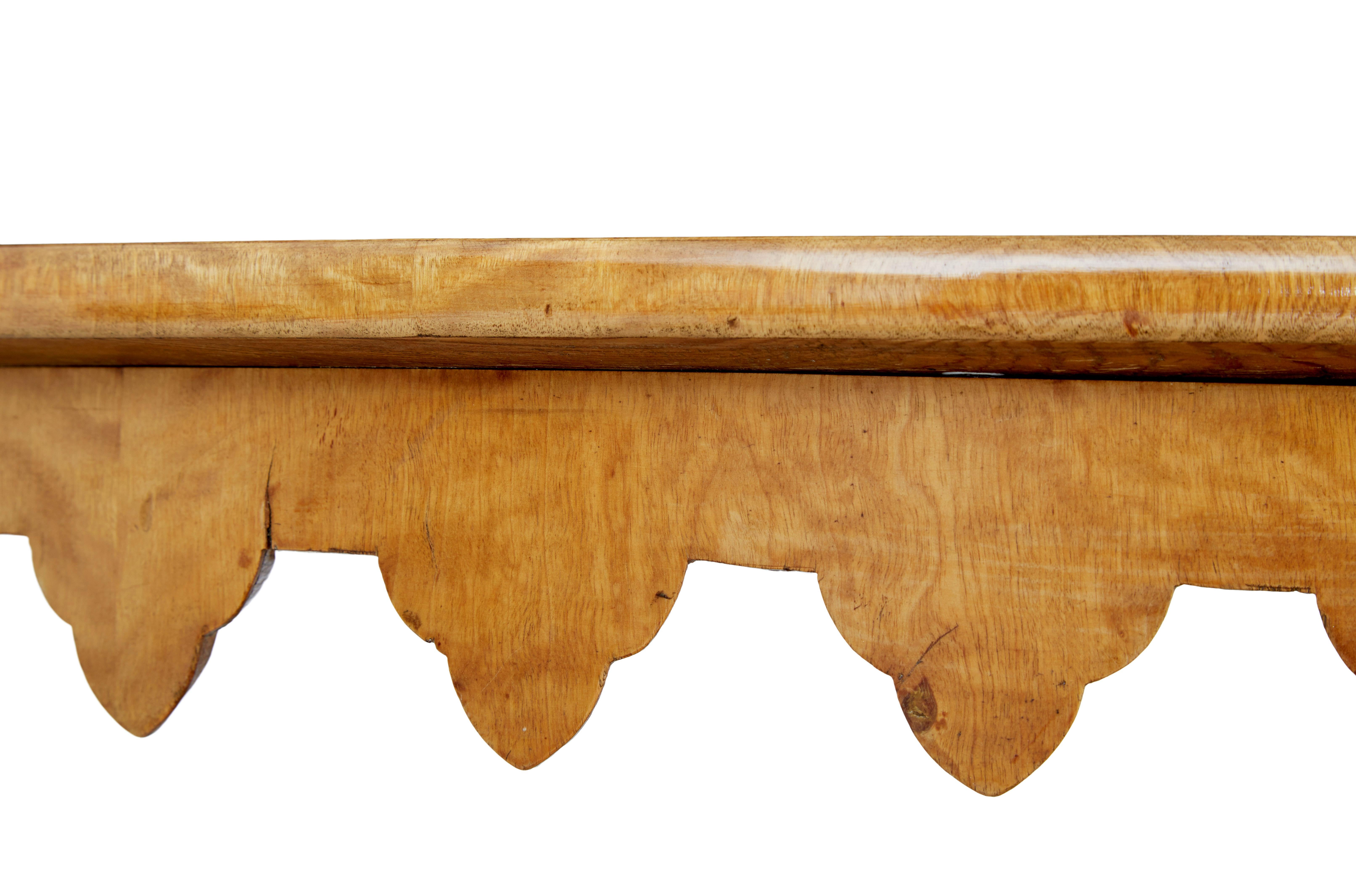 Carved Swedish 19th century birch oval occasional table For Sale