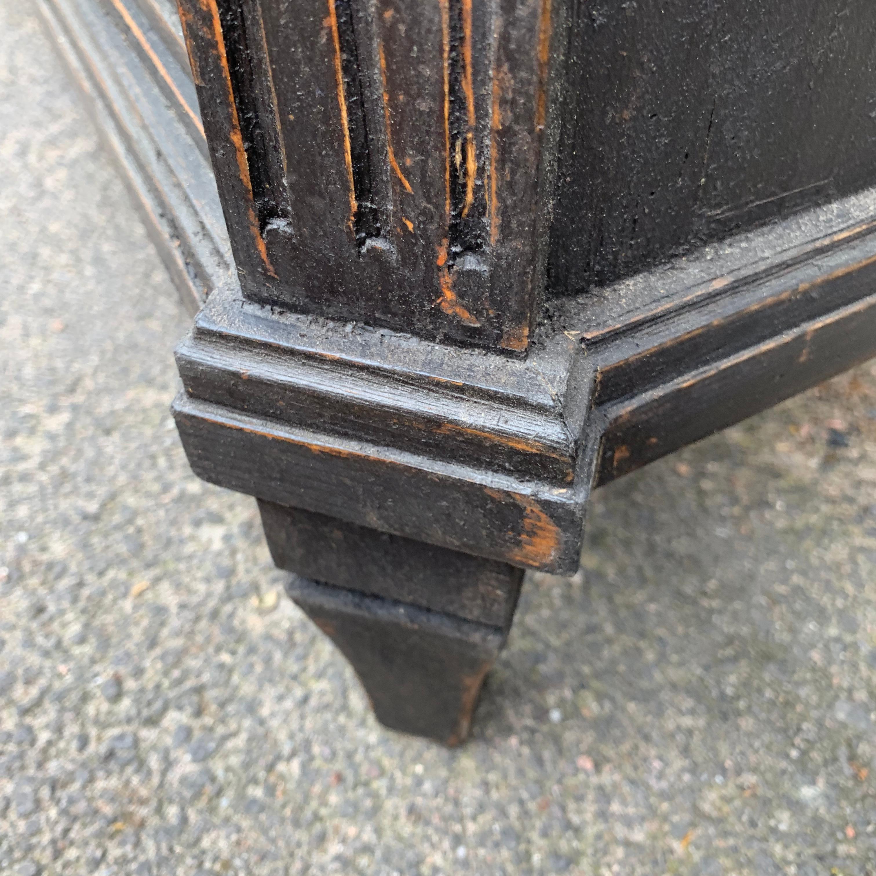 Swedish 19th Century Black Painted Four Drawer Dresser For Sale 8