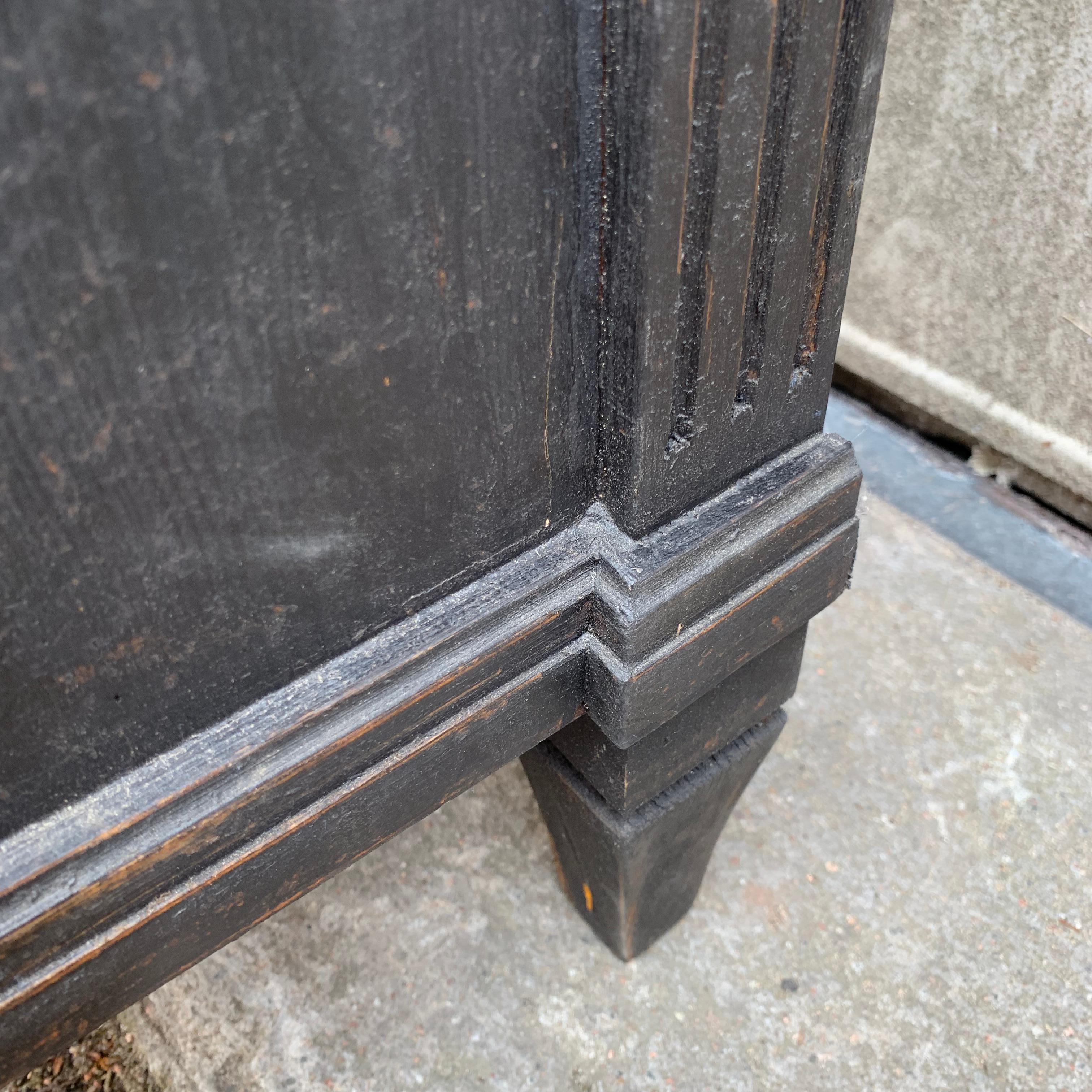 Swedish 19th Century Black Painted Four Drawer Dresser 10