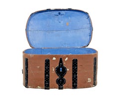 Swedish 19th century brown painted shaped strong box