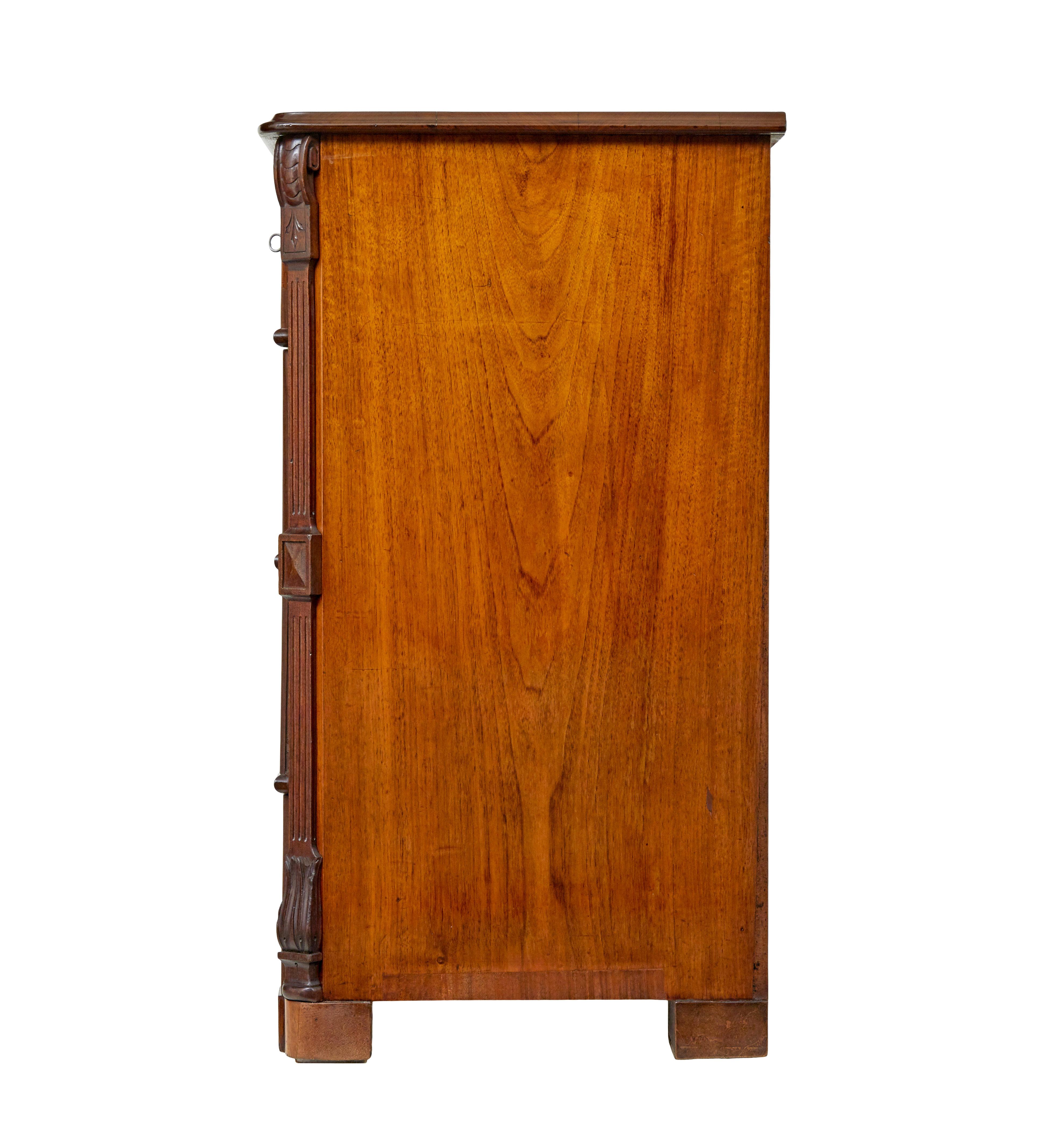 19th Century Swedish 19th century burr walnut chest of drawers For Sale