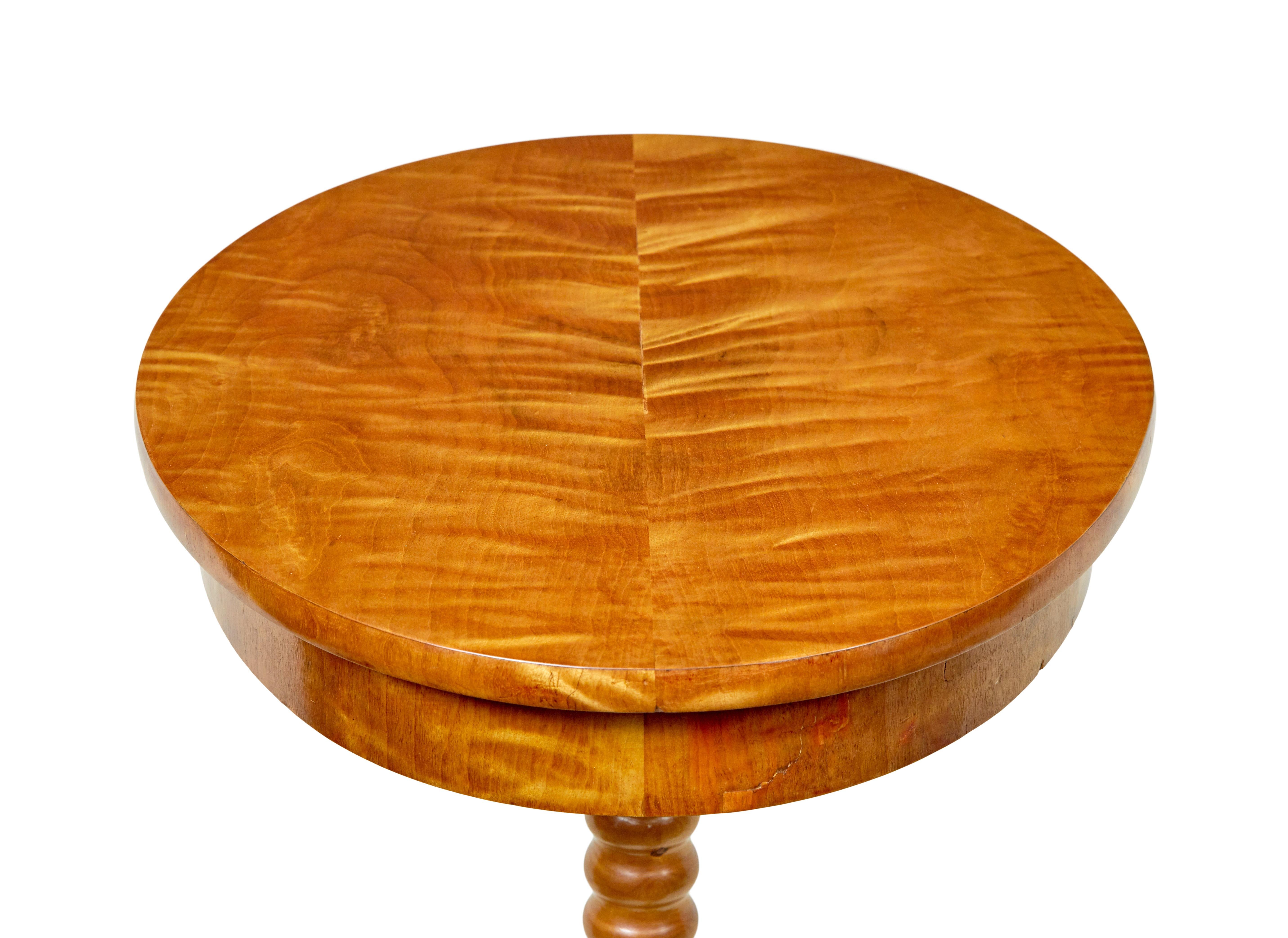 Hand-Carved Swedish 19th century carved birch occasional table For Sale
