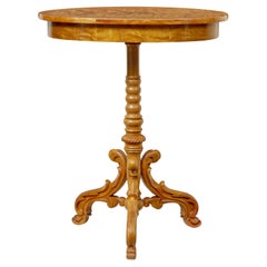 Swedish 19th century carved birch occasional table