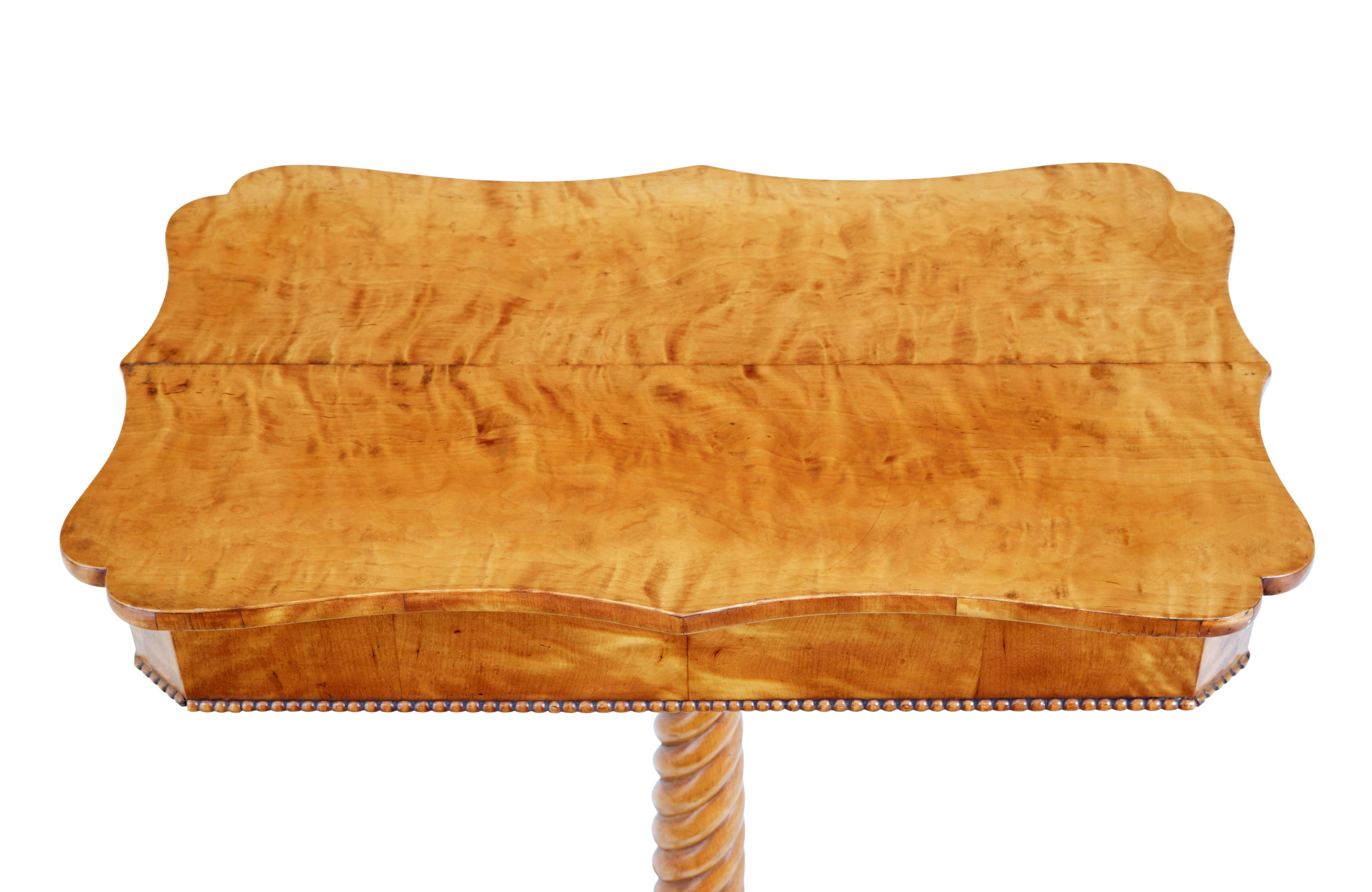 Hand-Carved Swedish 19th century carved birch side table For Sale