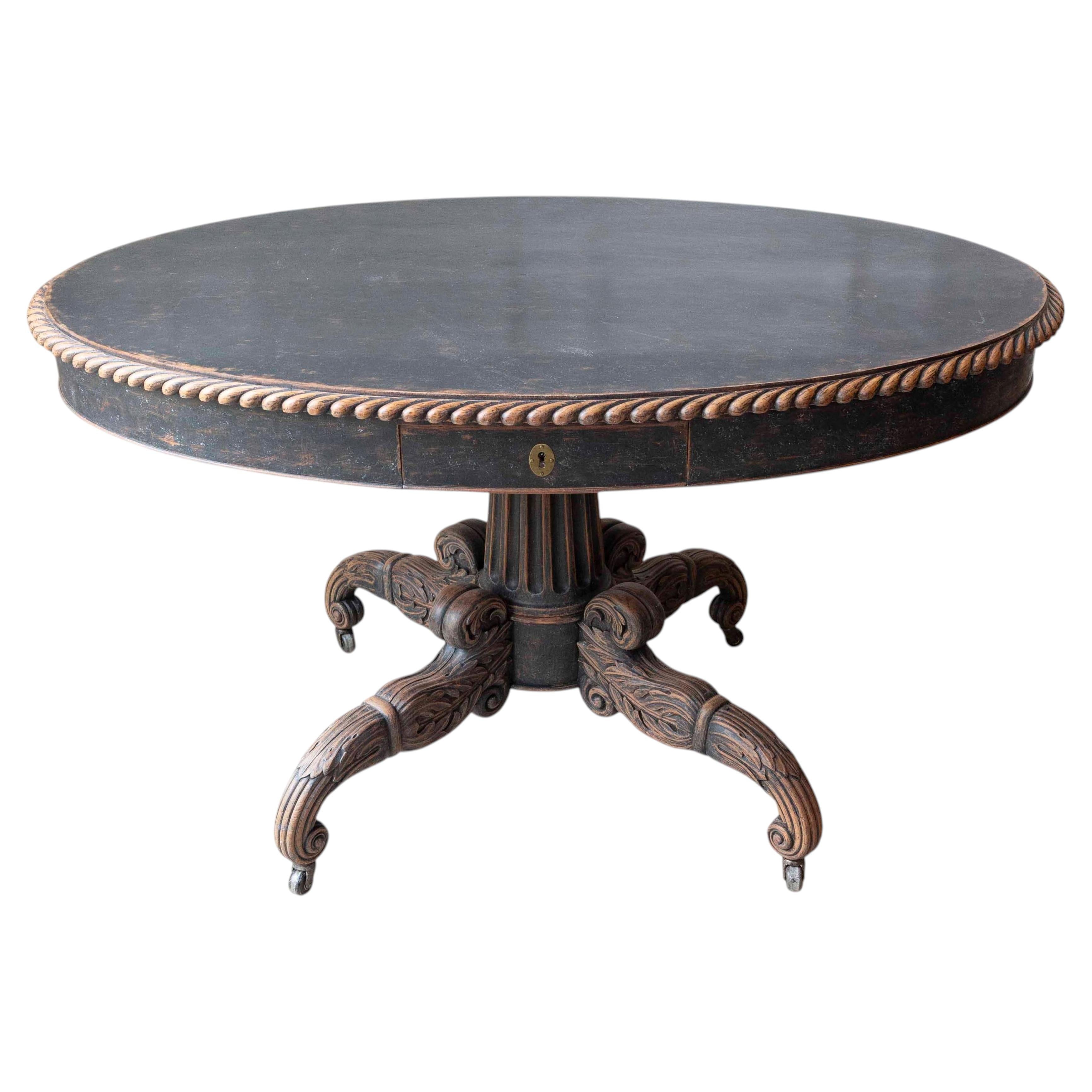 Swedish 19th Century Empire Oval Center Table, circa 1830