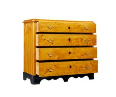 Swedish 19th century empire revival birch chest of drawers