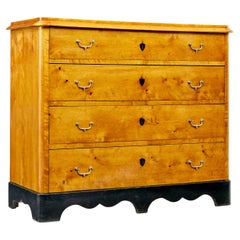 Swedish 19th century empire revival birch chest of drawers