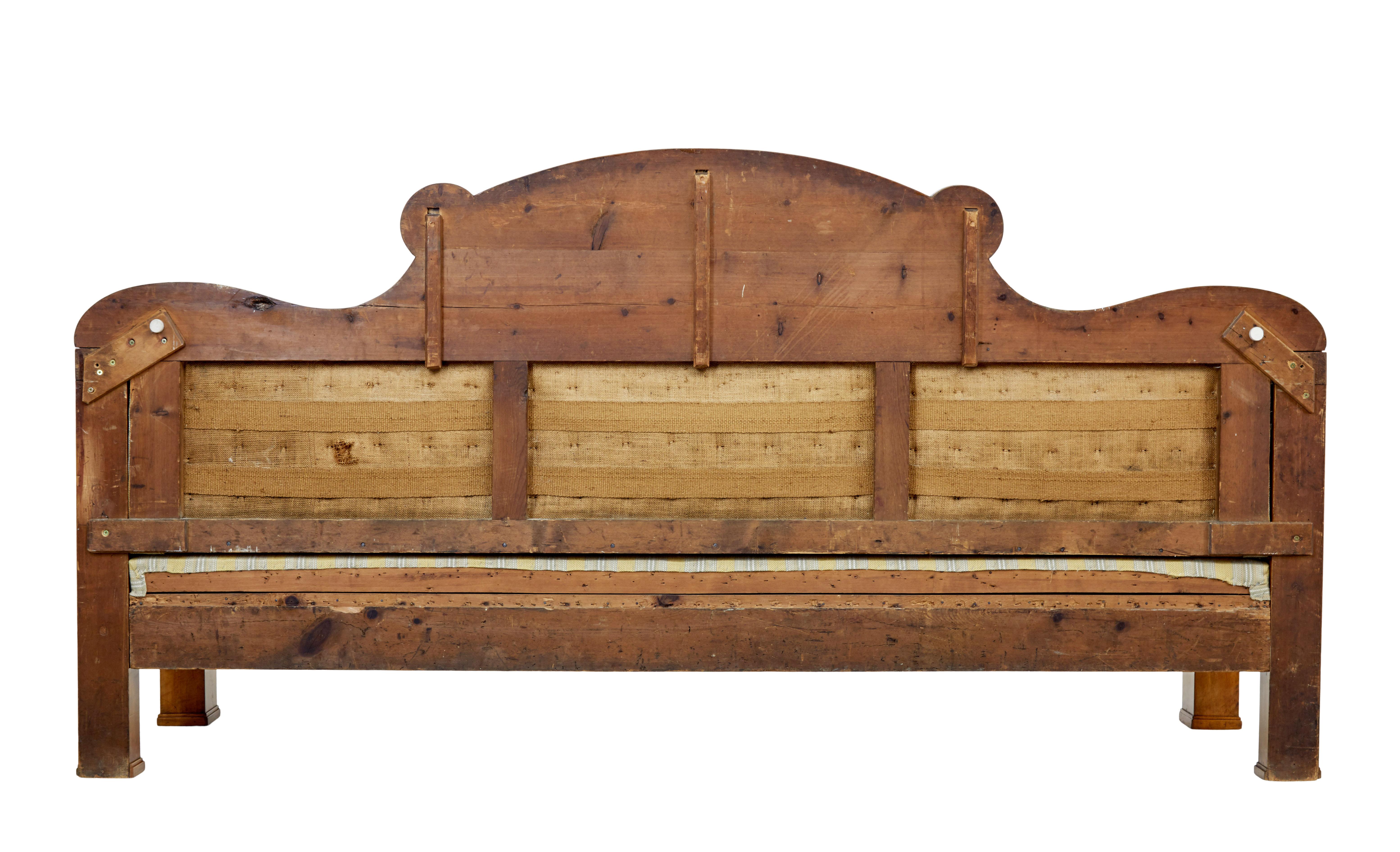 Swedish 19th Century Empire Revival Birch Sofa In Good Condition In Debenham, Suffolk