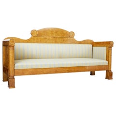 Swedish 19th Century Empire Revival Birch Sofa