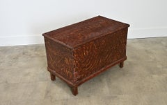 Swedish 19th Century Faux Bois Petite Painted Trunk