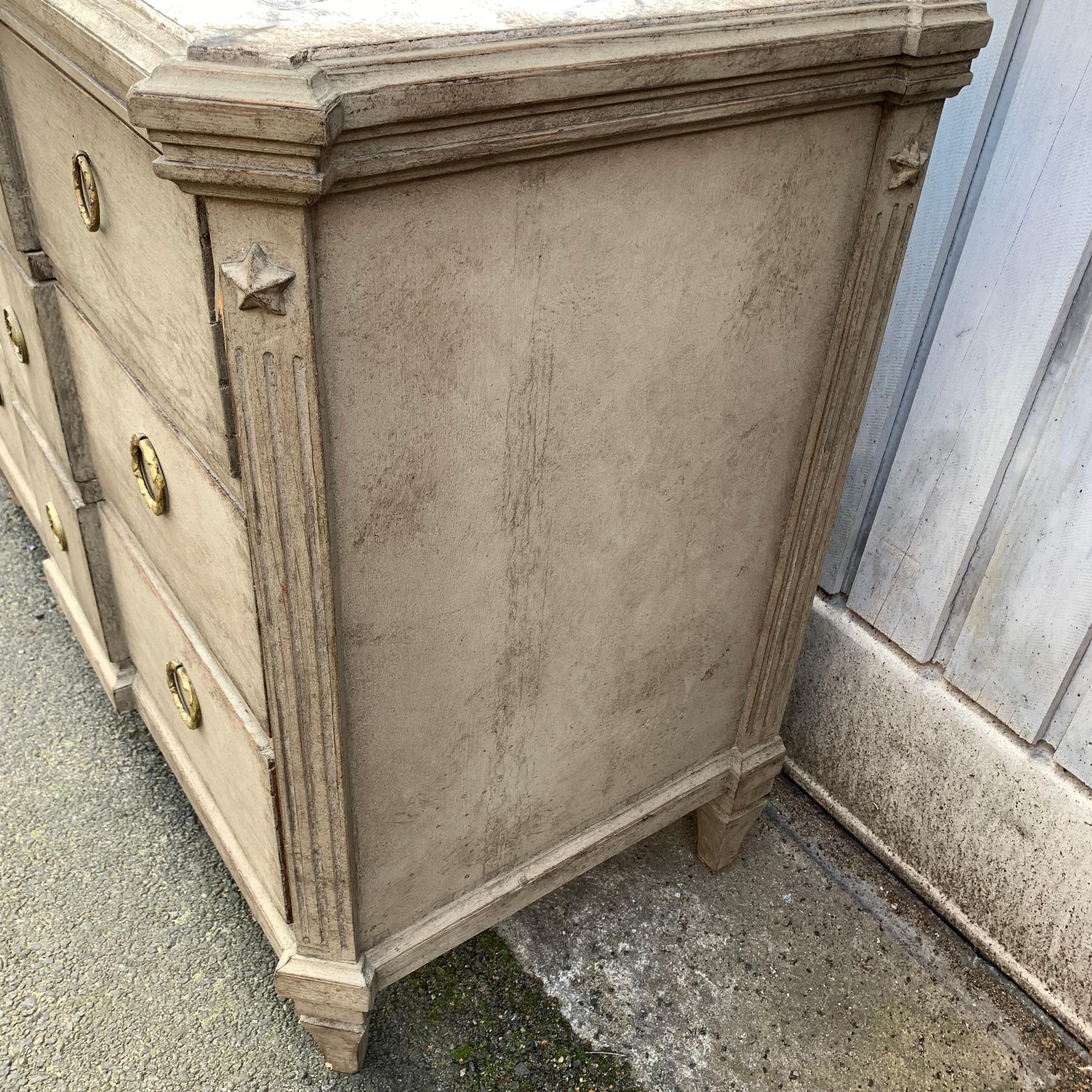 Swedish Late 19th Century Faux Marble-Top Gustavian Style Chest of Drawers For Sale 7