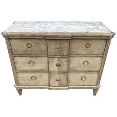 Swedish Late 19th Century Faux Marble-Top Gustavian Style Chest of Drawers