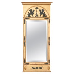 Antique Swedish 19th Century Giltwood Empire Trumeau