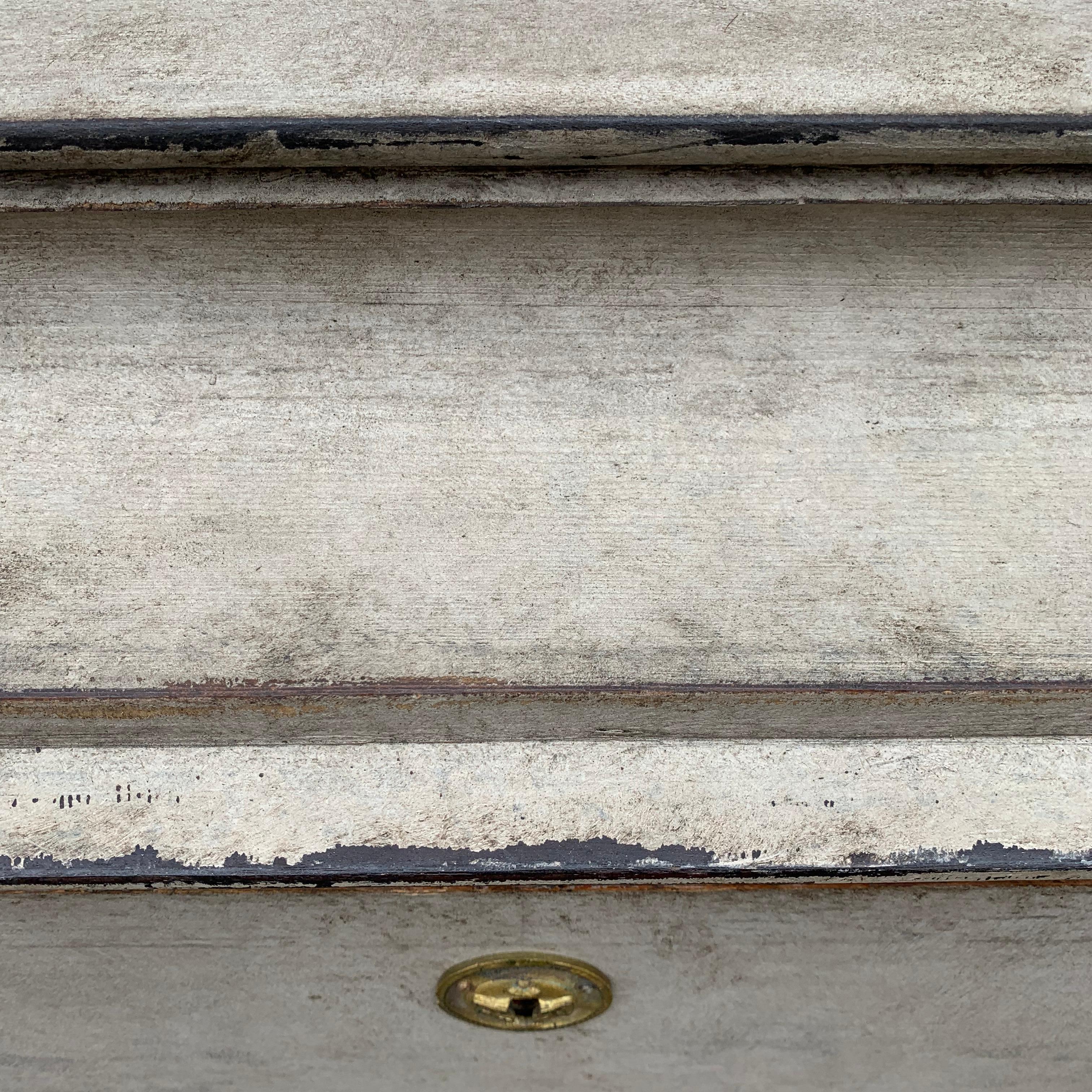 19th Century Gray-Painted Gustavian Style Chest of Drawers, Sweden 15