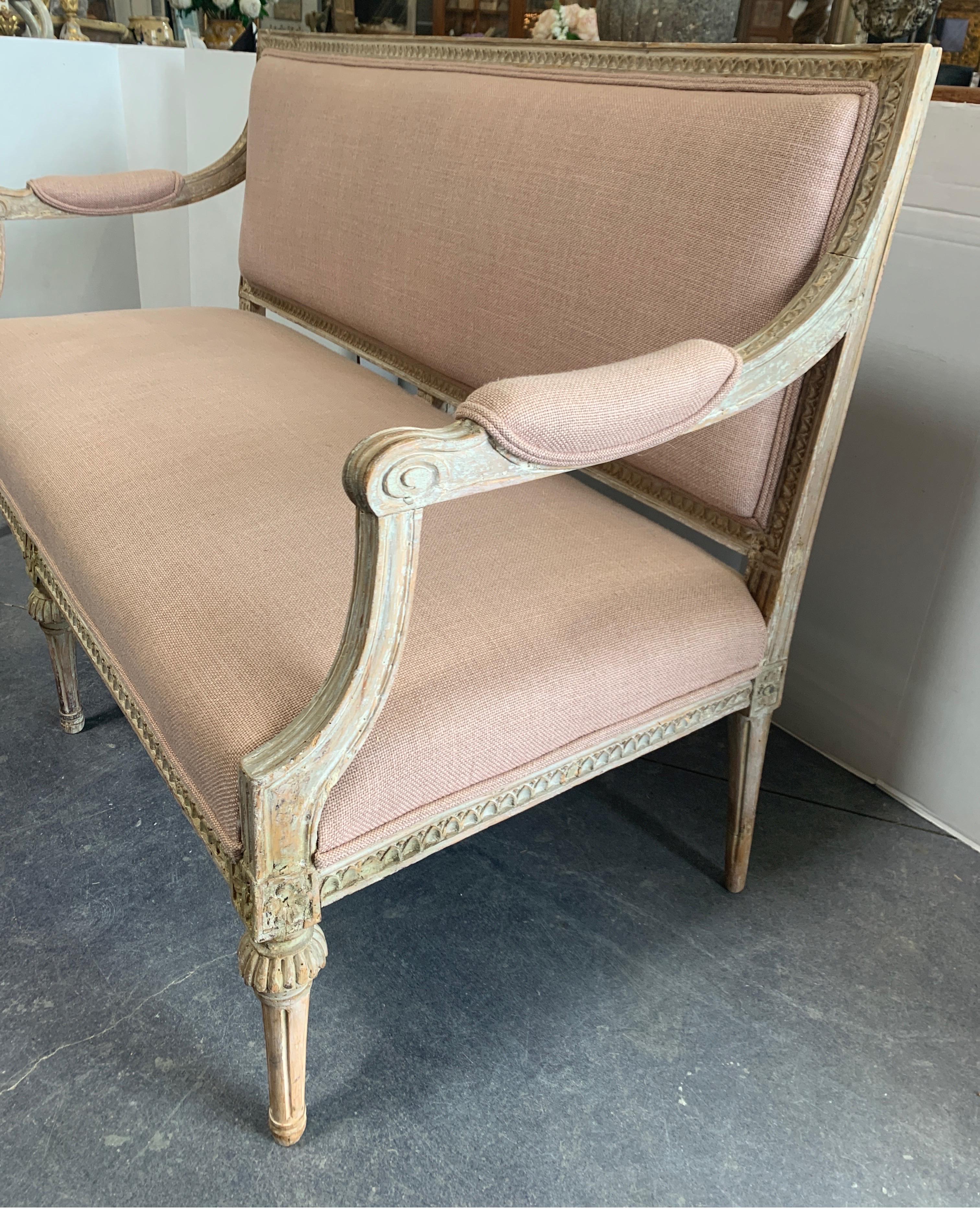Wood Swedish 19th Century Gustavian Sofa