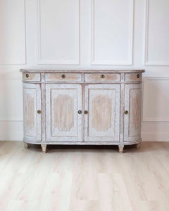 Swedish 19th Century Gustavian Style Four-Door Demi Lune Buffet, c. 1880