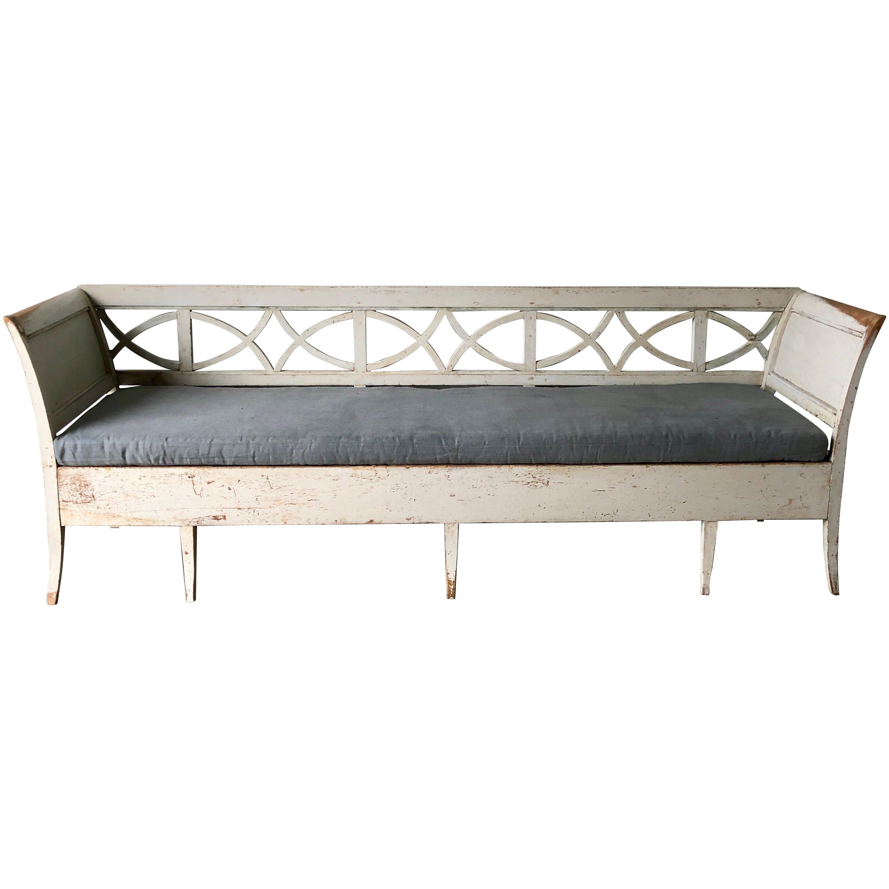 Swedish 19th Century Gustavian Style Long Sofa Settee