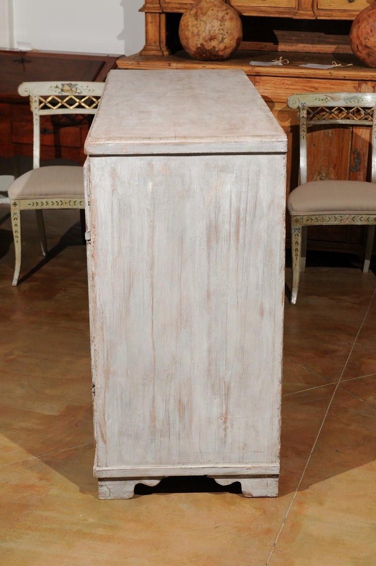 Swedish 19th Century Gustavian Style Painted Sideboard with Diamond Motifs For Sale 1